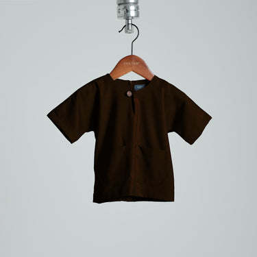 Patawali Baby Boys Baju Melayu Teluk Belanga - Dark Chocolate