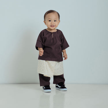 Patawali Baby Boys Baju Melayu Teluk Belanga - Dark Chocolate