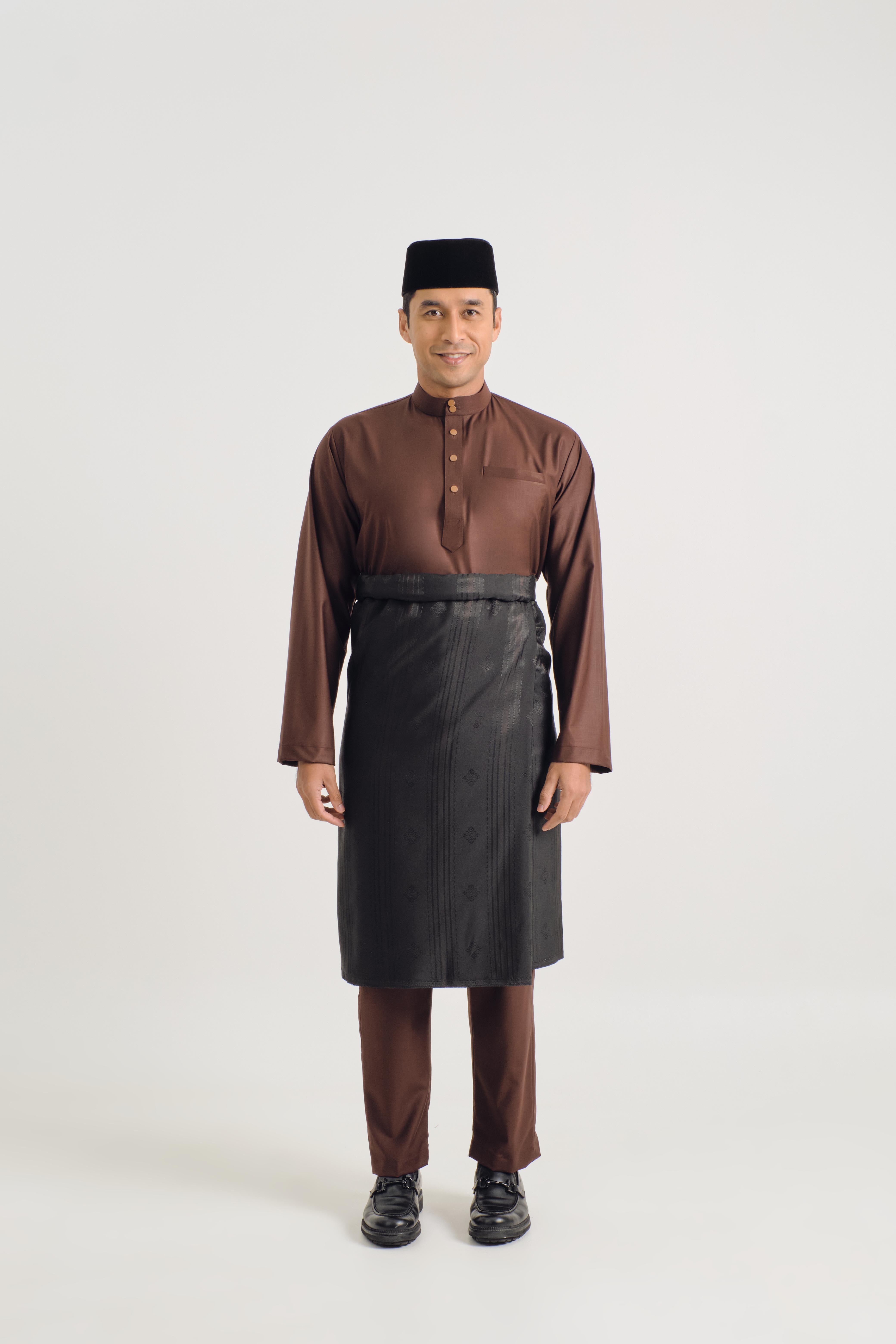 Patawali Baju Melayu Cekak Musang - Dark Brown