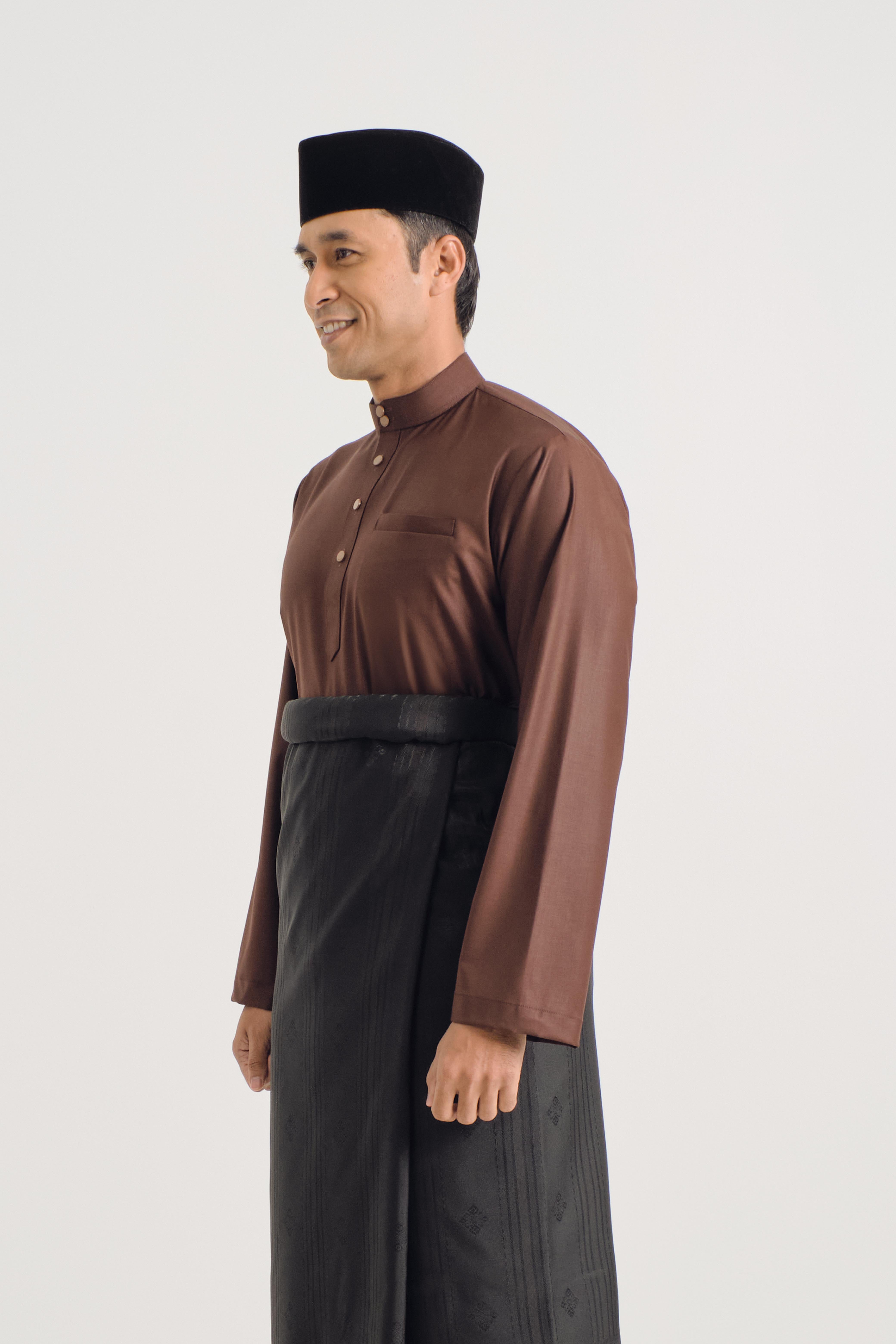 Patawali Baju Melayu Cekak Musang - Dark Brown