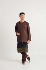 Patawali Classic Fit Baju Melayu Teluk Belanga - Dark Brown