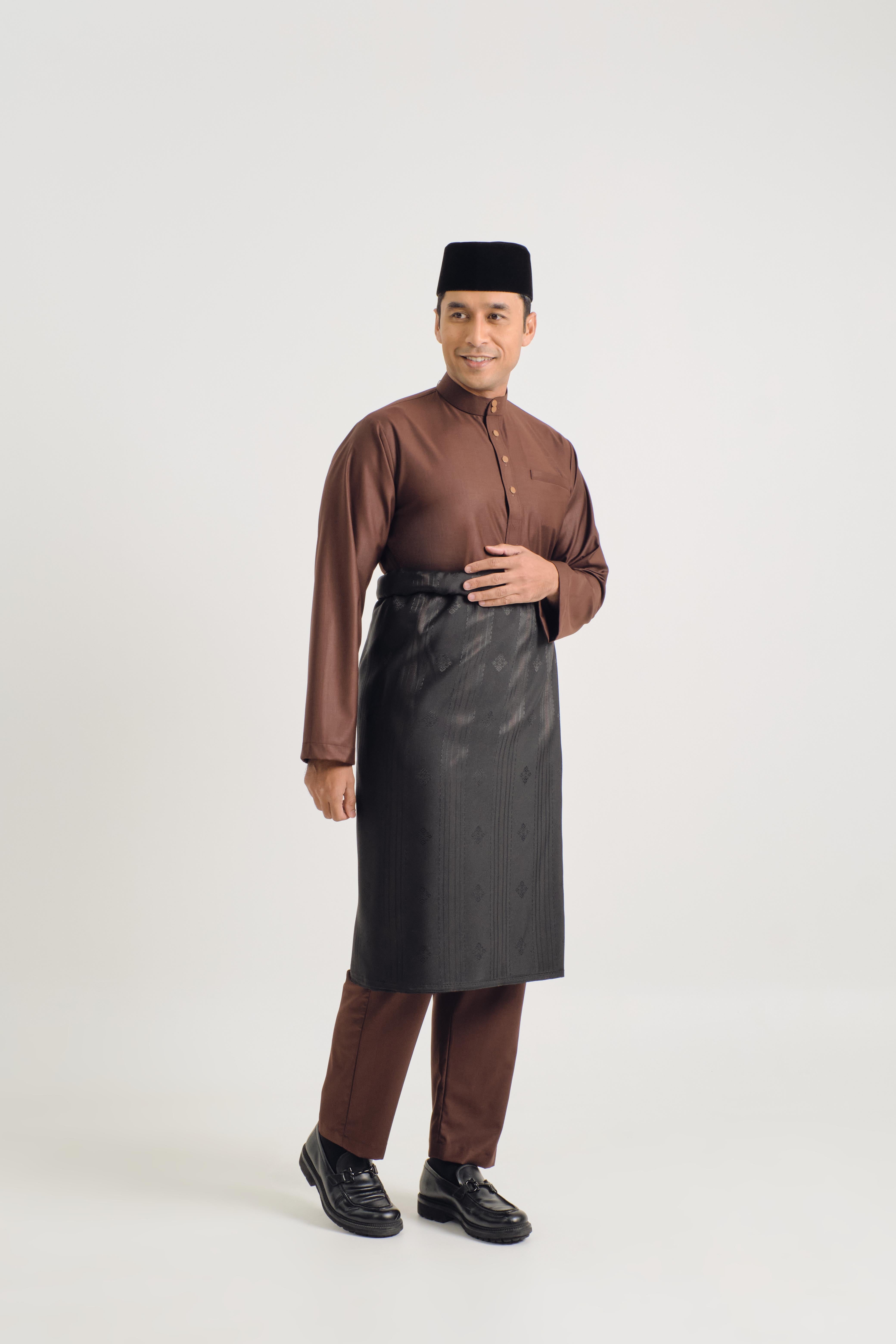 Patawali Baju Melayu Cekak Musang - Dark Brown