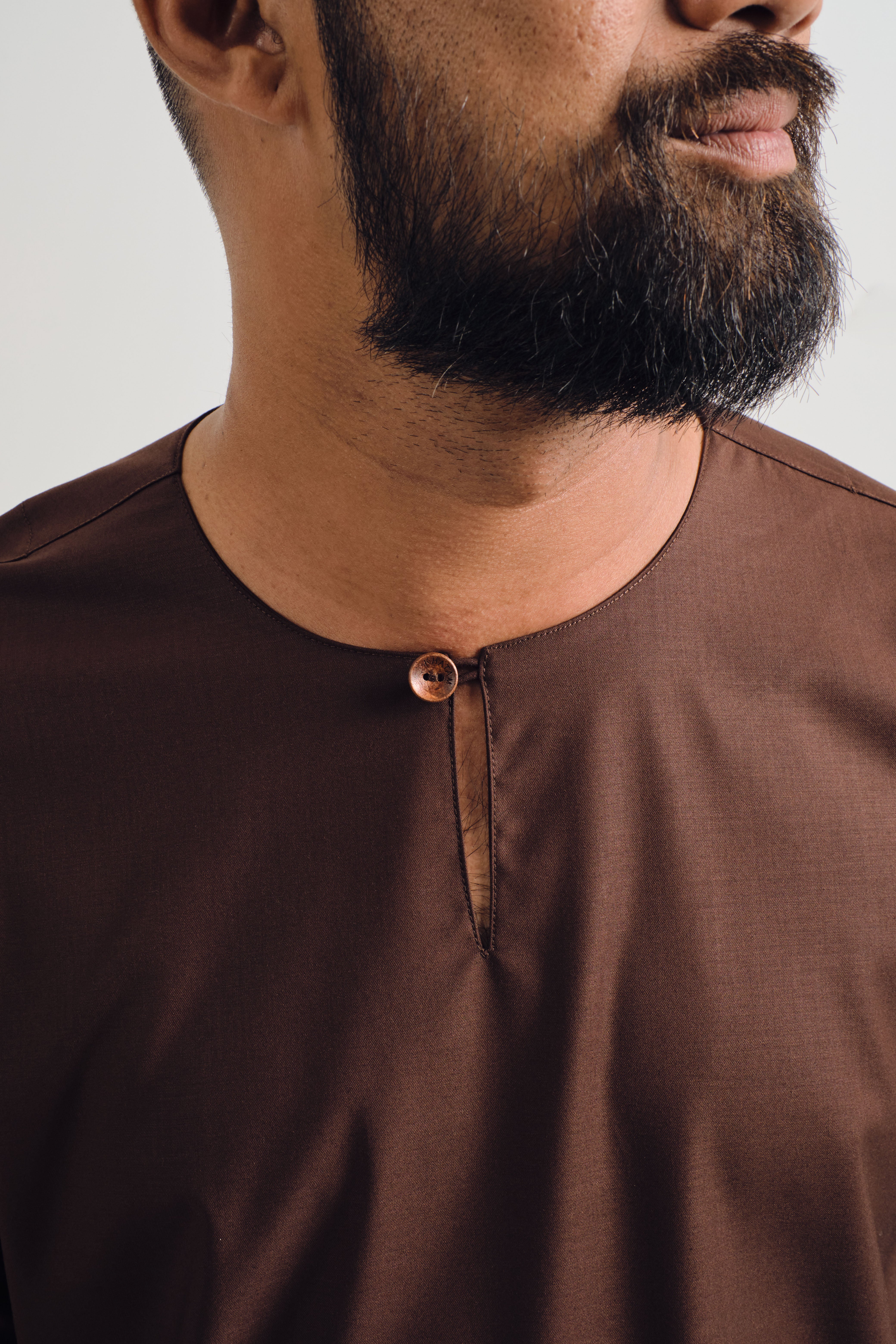 Patawali Three Quarter Sleeve Top - Dark Brown