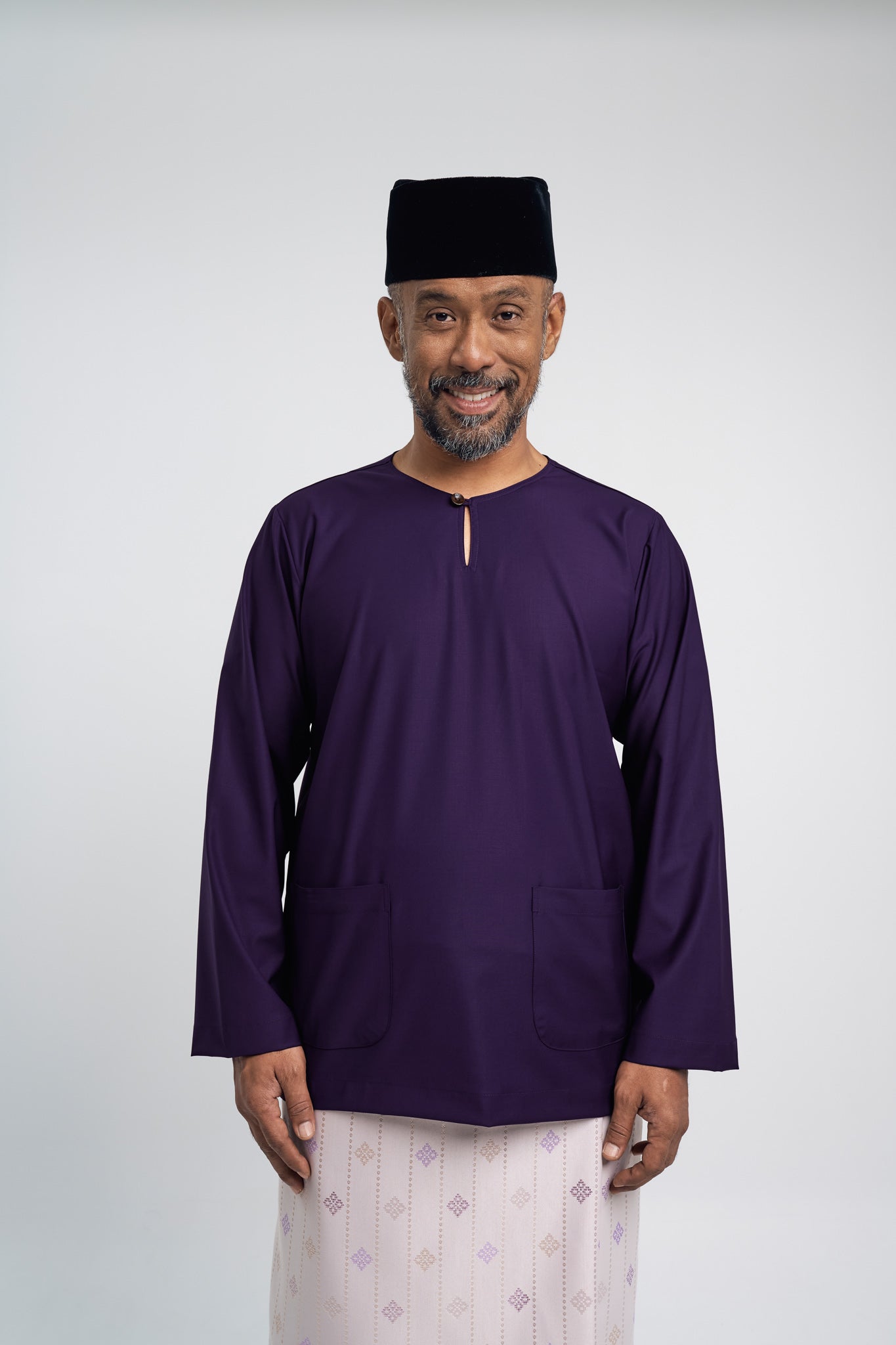 Patawali Modern Fit Baju Melayu Teluk Belanga - Dark Indigo