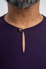 Patawali Modern Fit Baju Melayu Teluk Belanga - Dark Indigo