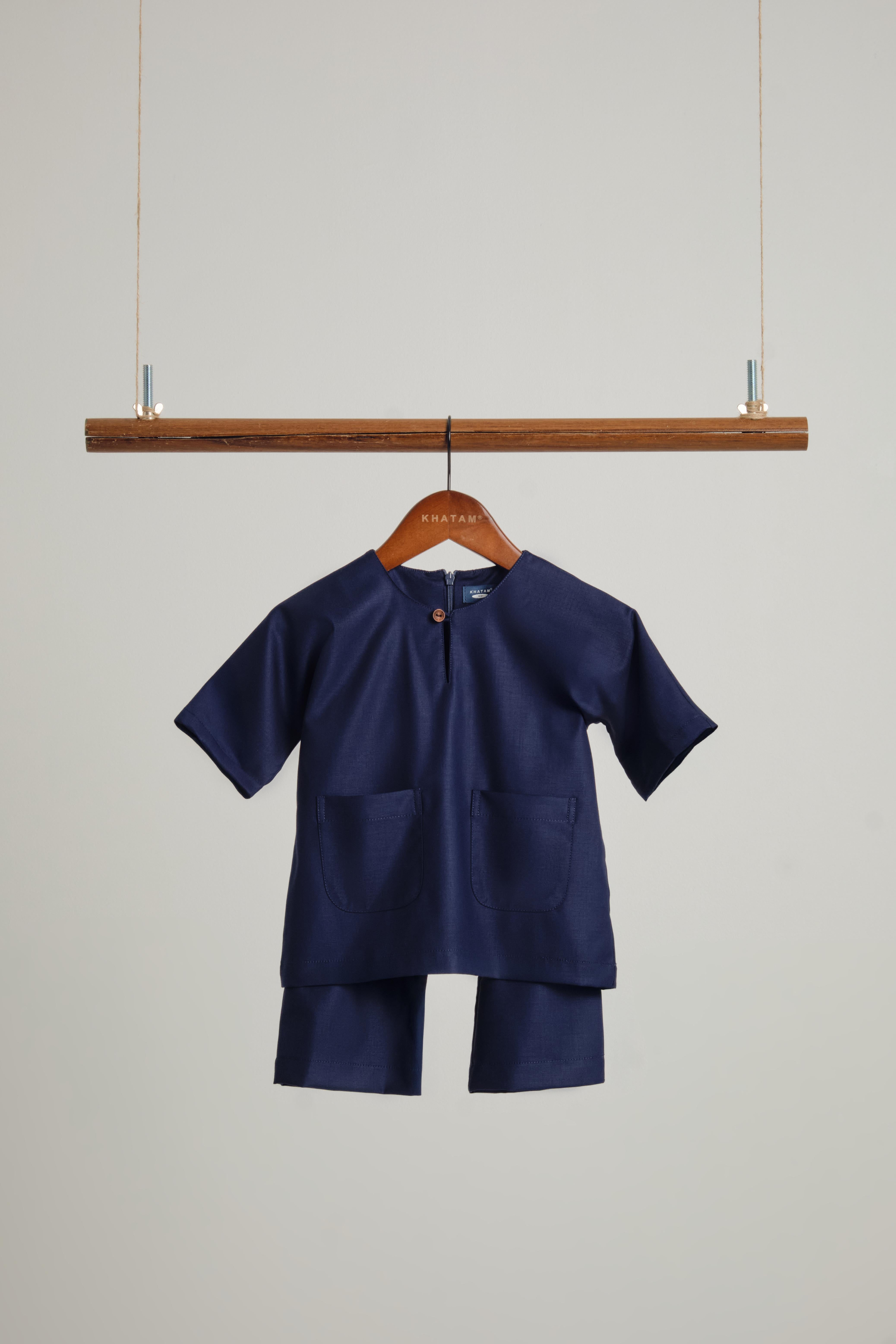 Patawali Baby Boys Baju Melayu Teluk Belanga - Dark Navy