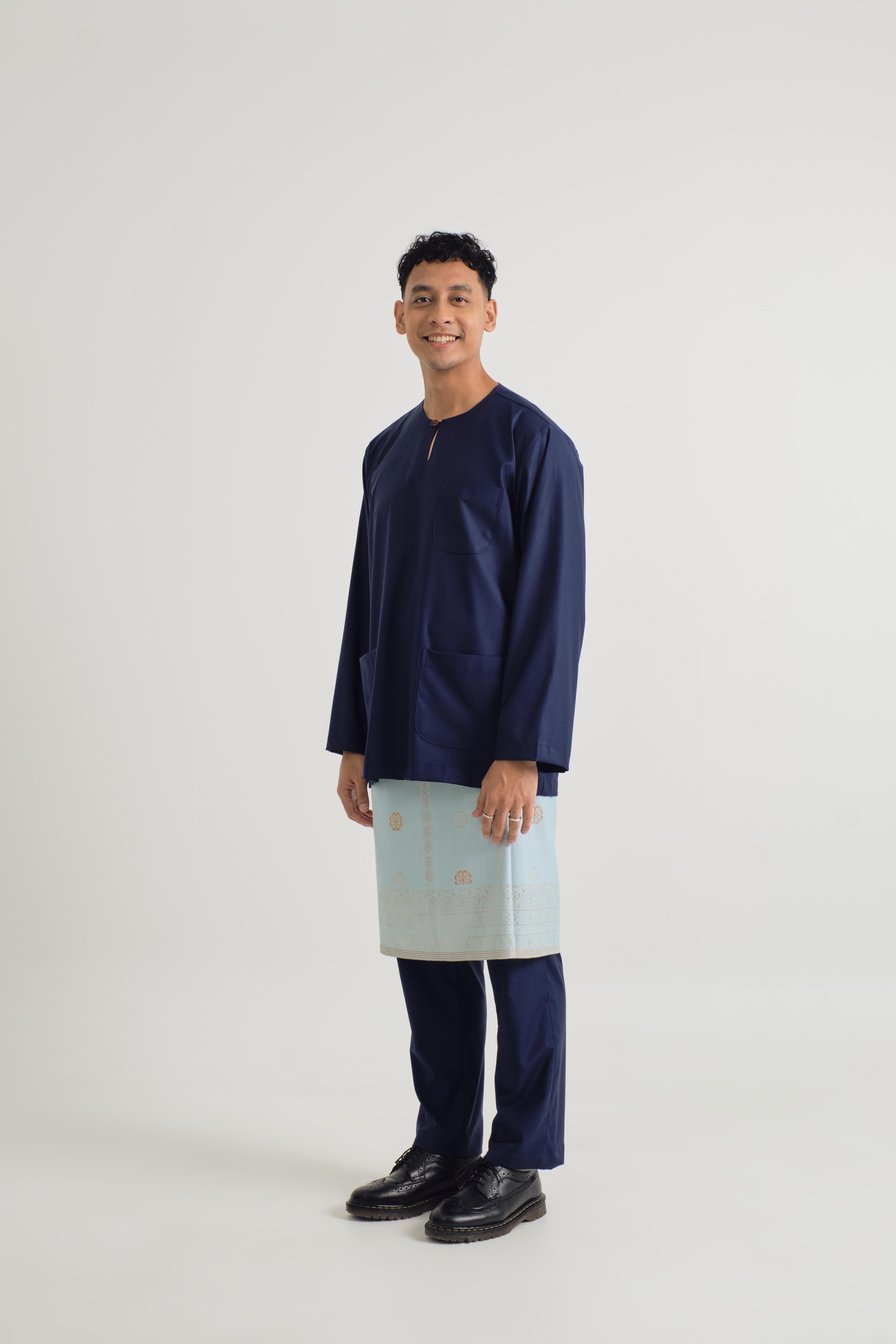 Patawali Classic Fit Baju Melayu Teluk Belanga - Dark Navy