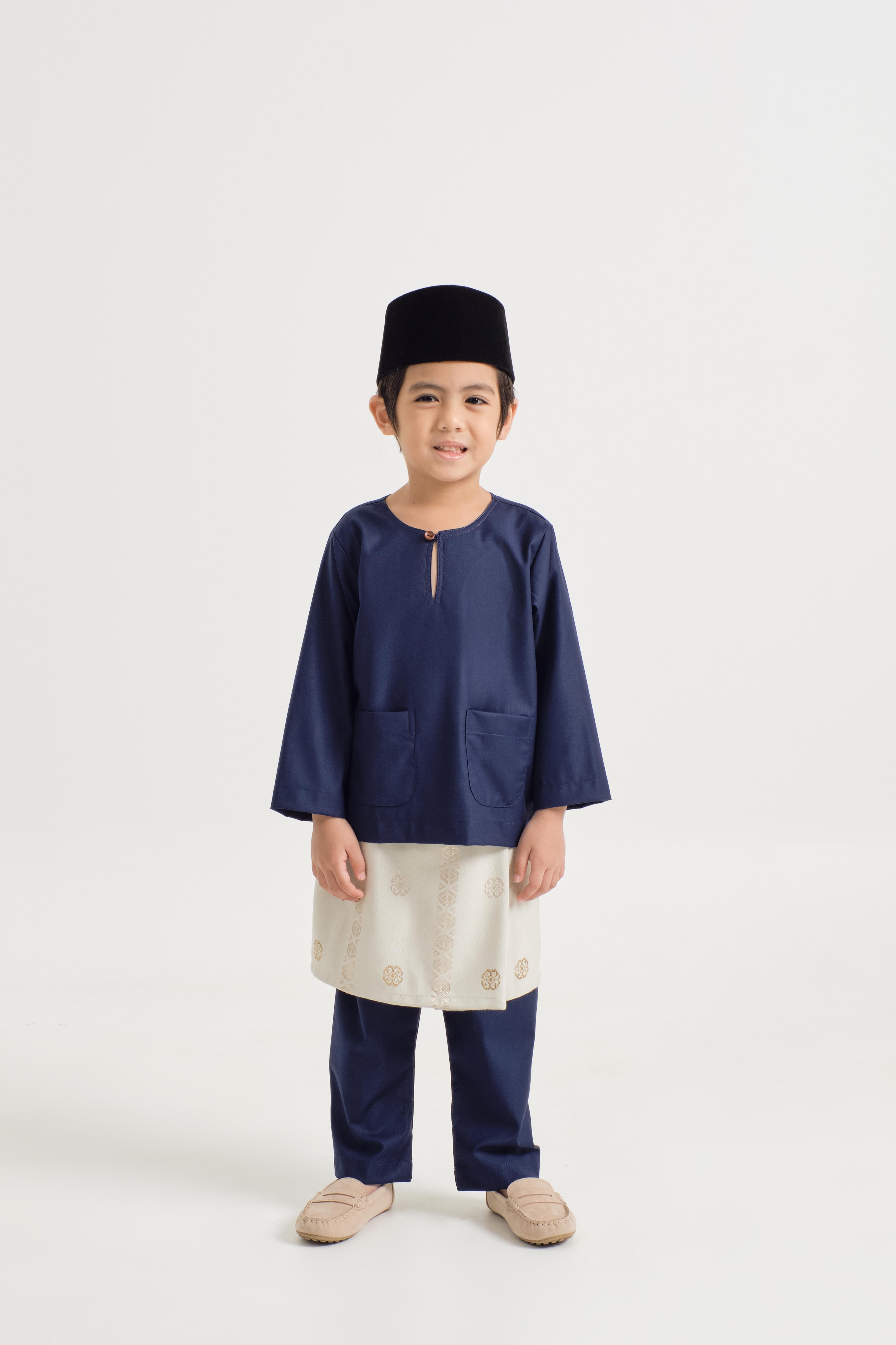 Patawali Boys Baju Melayu Teluk Belanga - Dark Navy