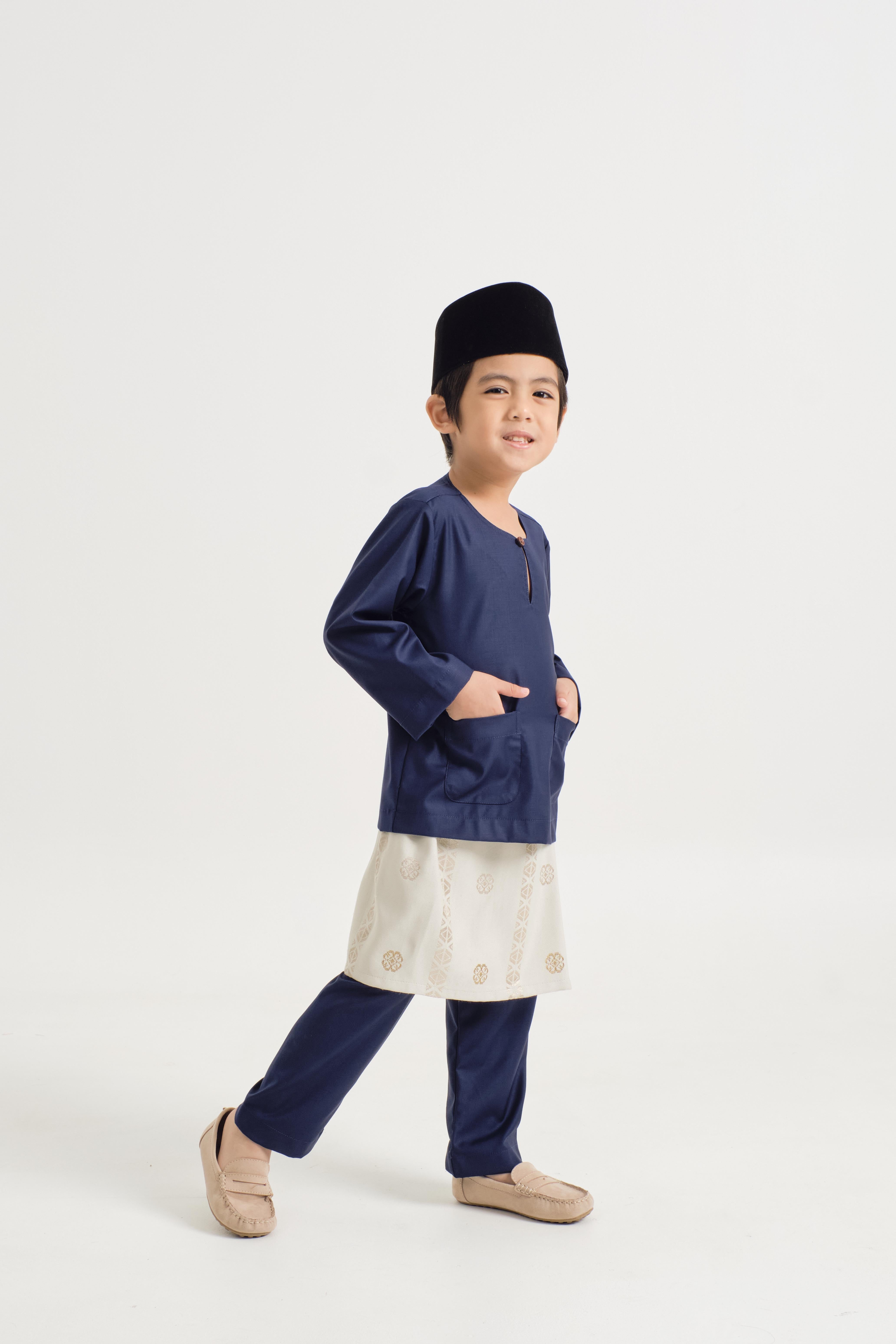 Patawali Boys Baju Melayu Teluk Belanga - Dark Navy