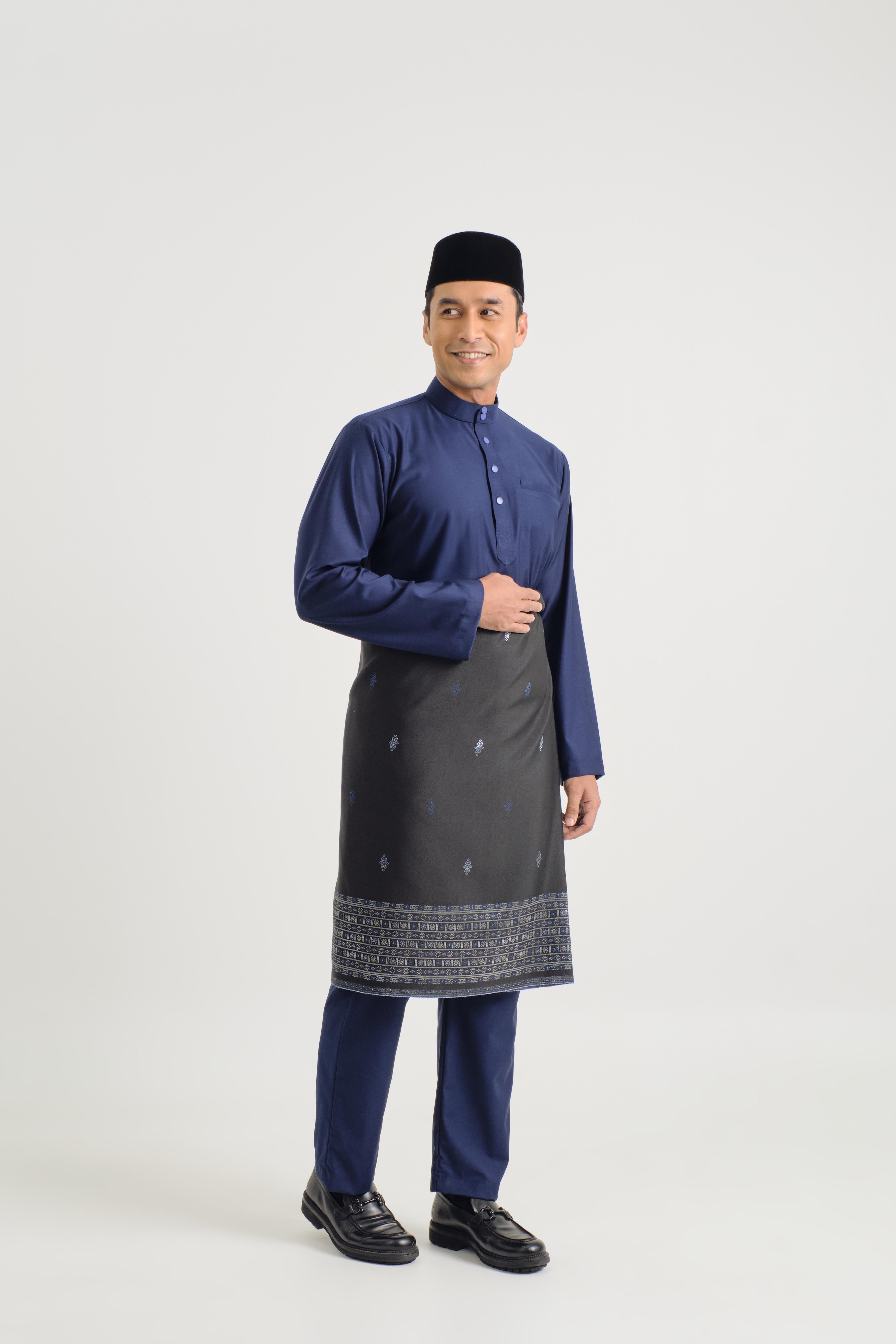 Patawali Baju Melayu Cekak Musang - Dark Navy