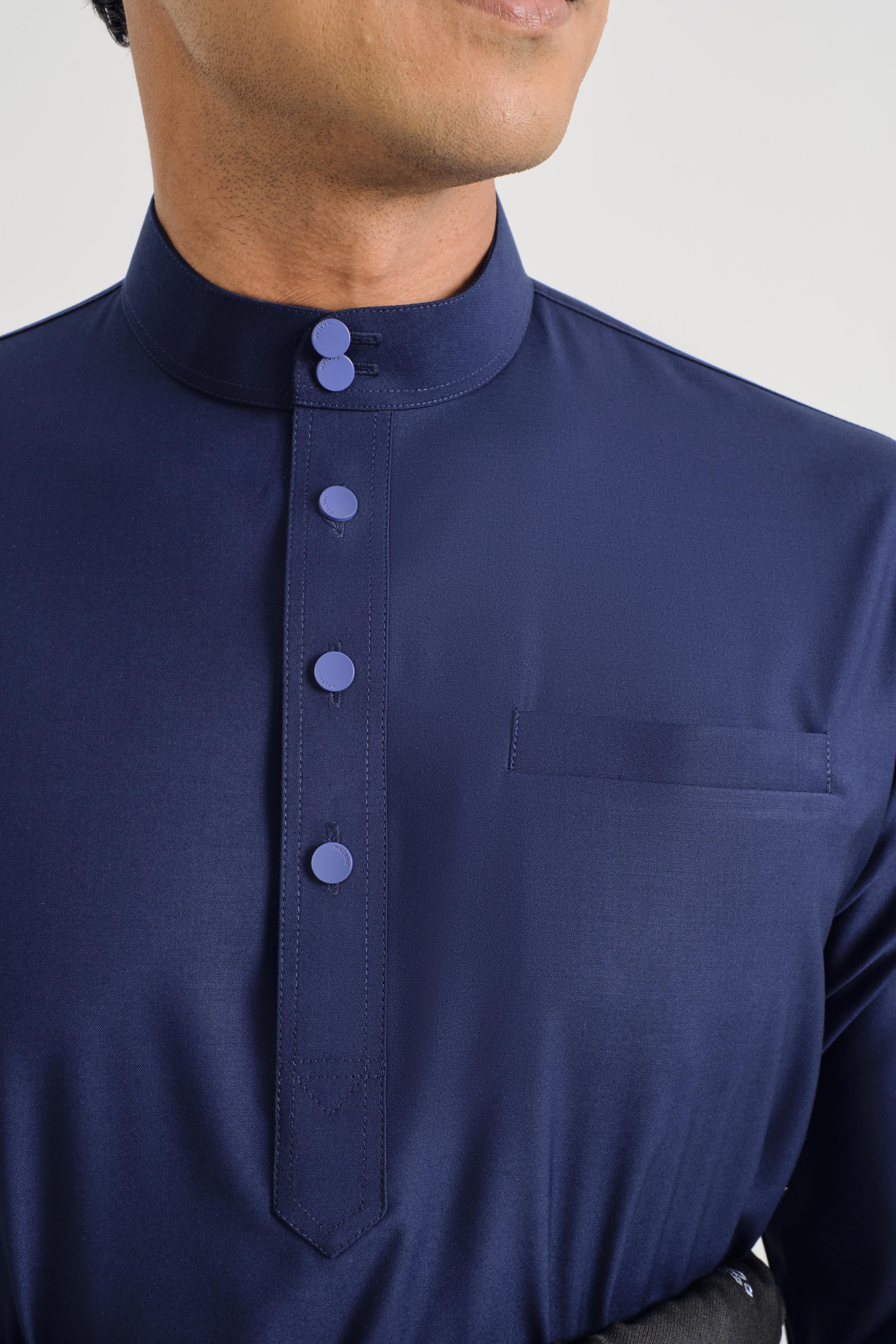 Patawali Baju Melayu Cekak Musang - Dark Navy