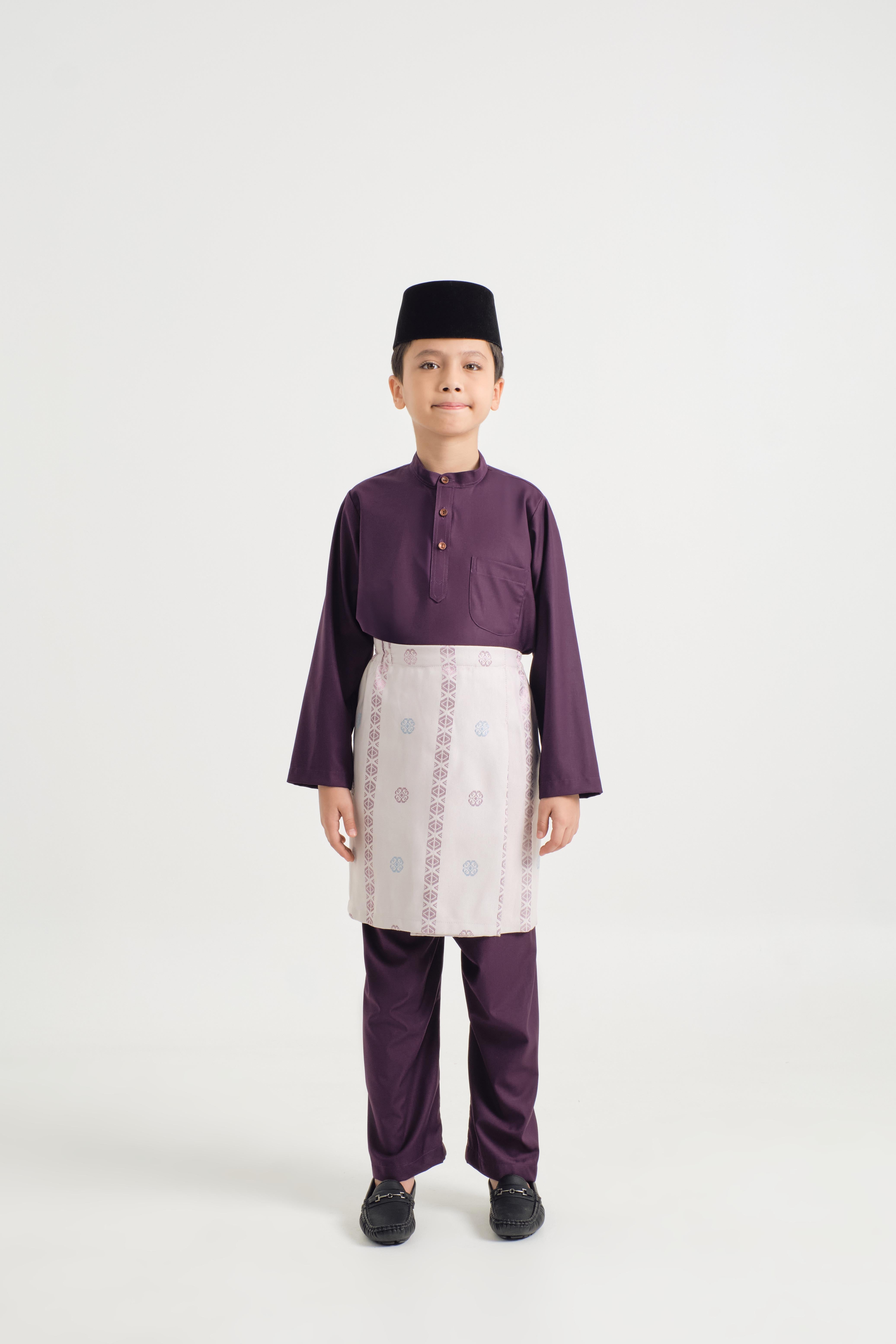 Patawali Boys Baju Melayu Cekak Musang - Dark Purple