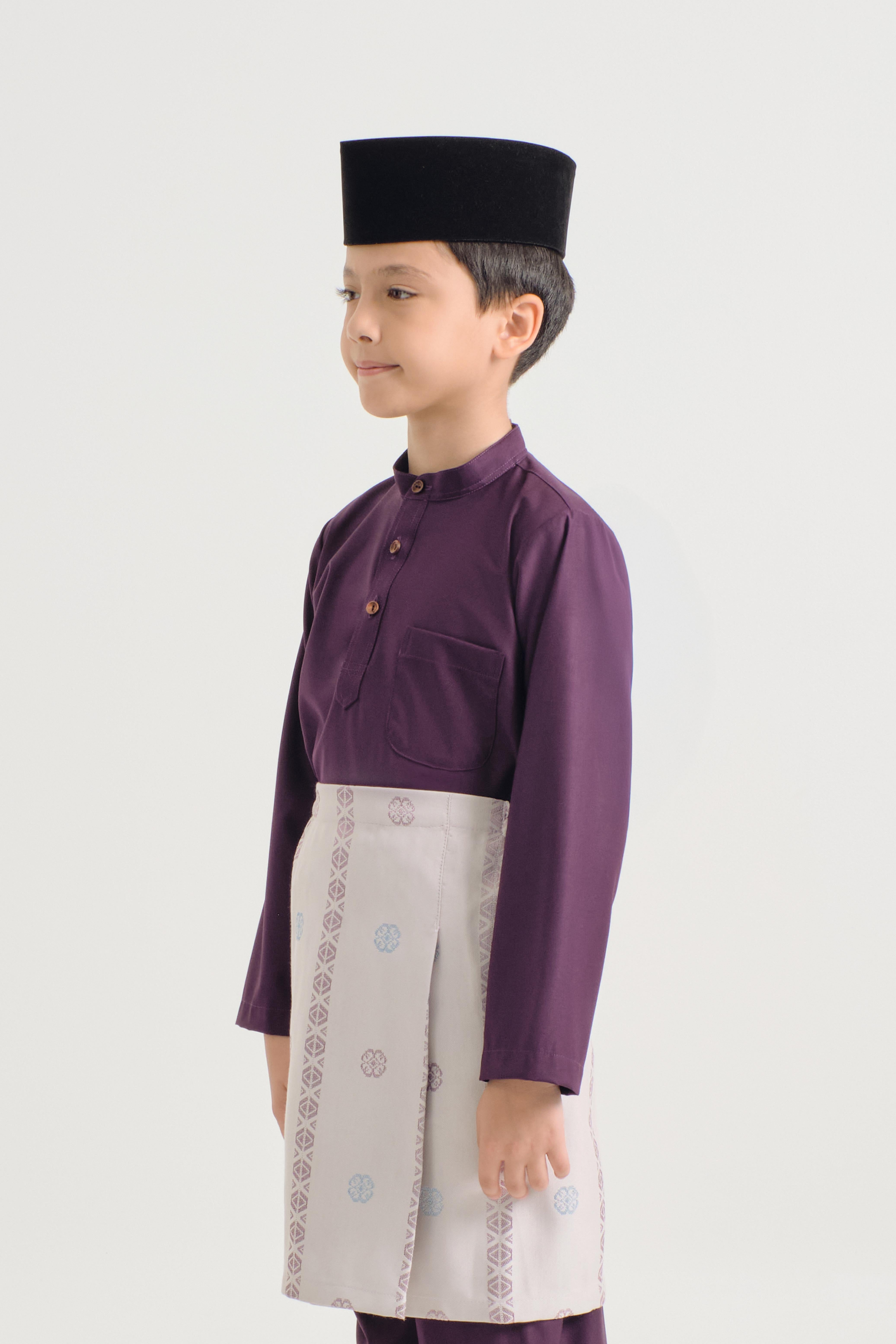 Patawali Boys Baju Melayu Cekak Musang - Dark Purple