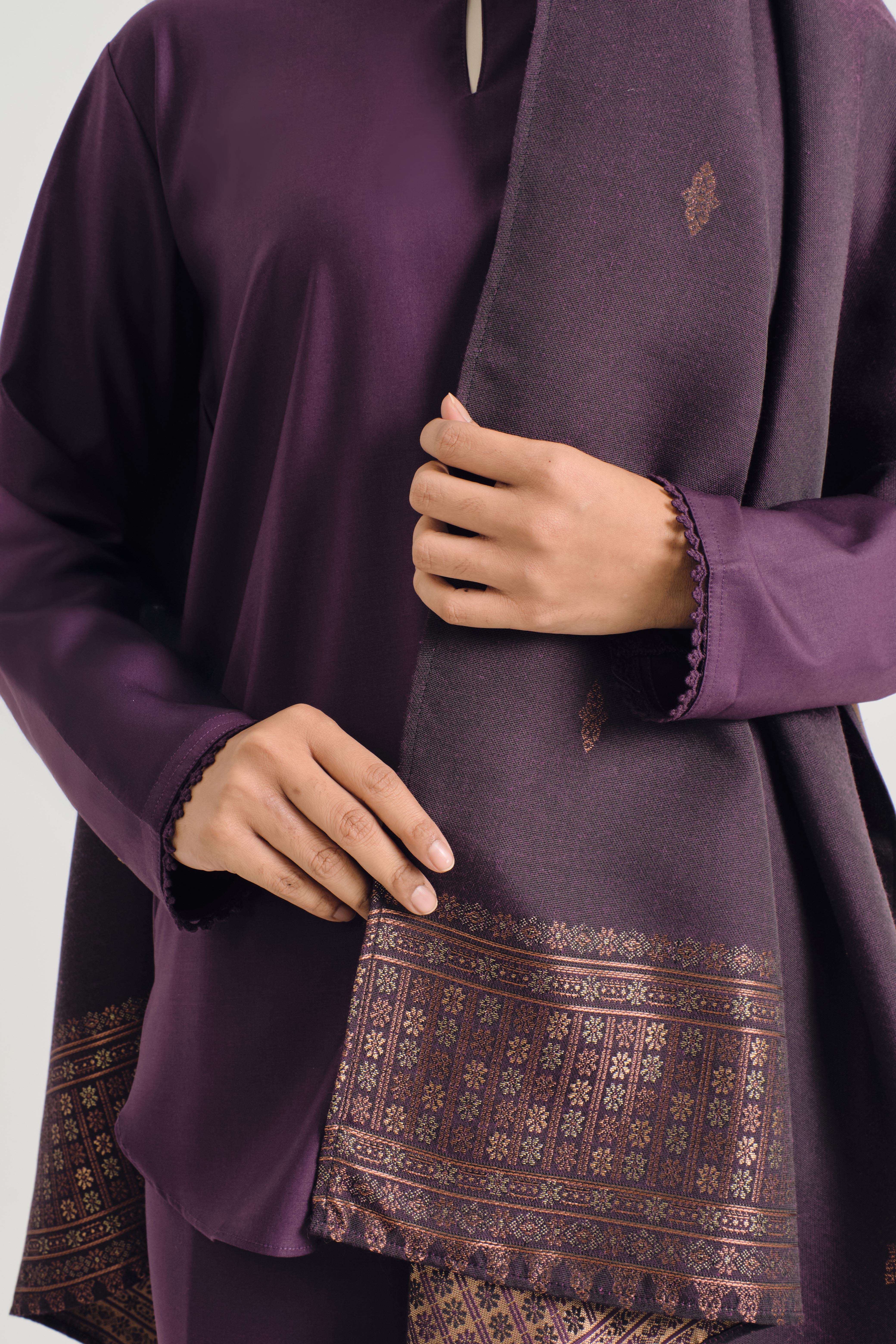 Patawali Baju Kurung - Dark Purple