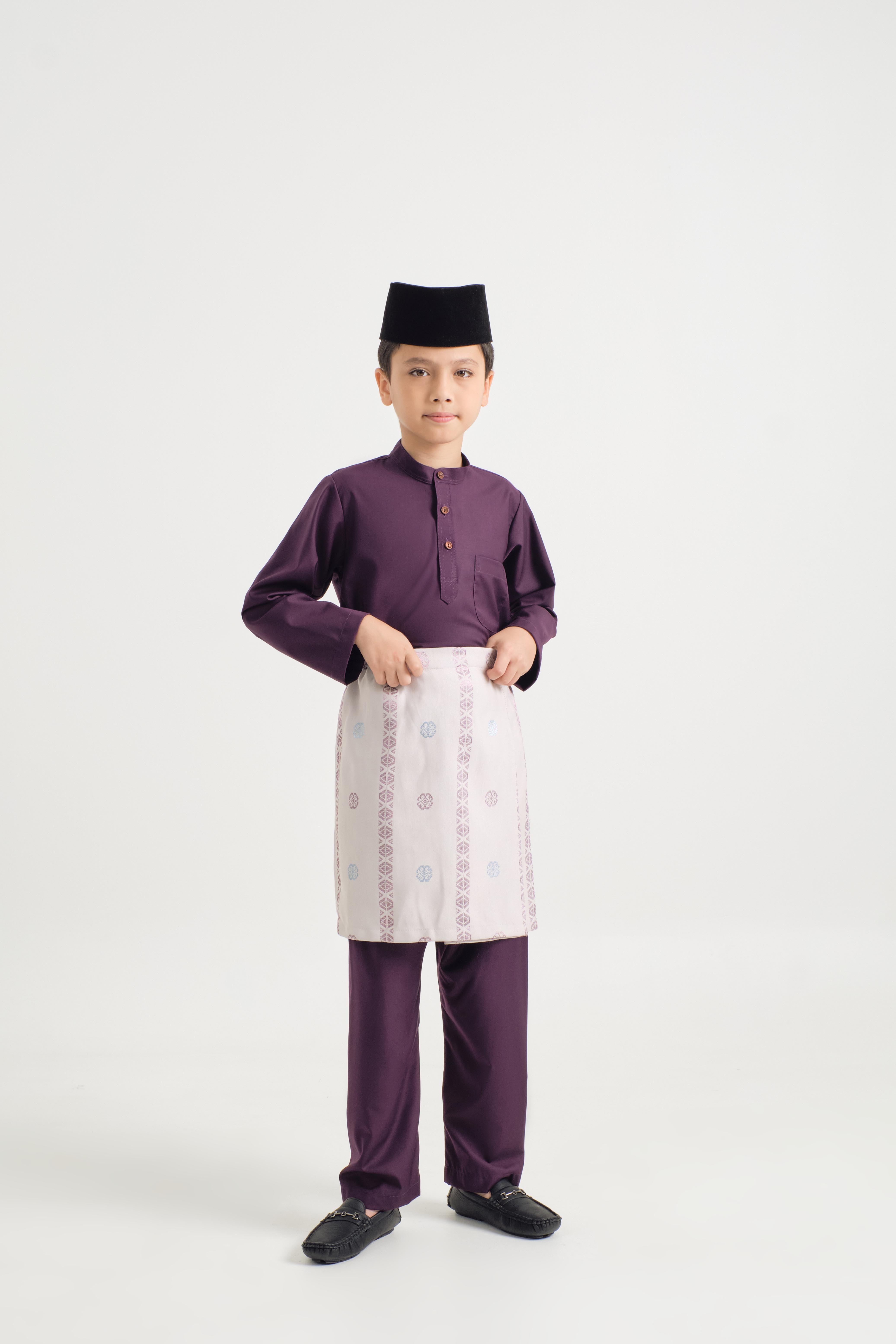 Patawali Boys Baju Melayu Cekak Musang - Dark Purple