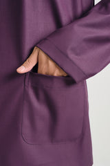 Patawali Classic Fit Baju Melayu Teluk Belanga - Dark Purple