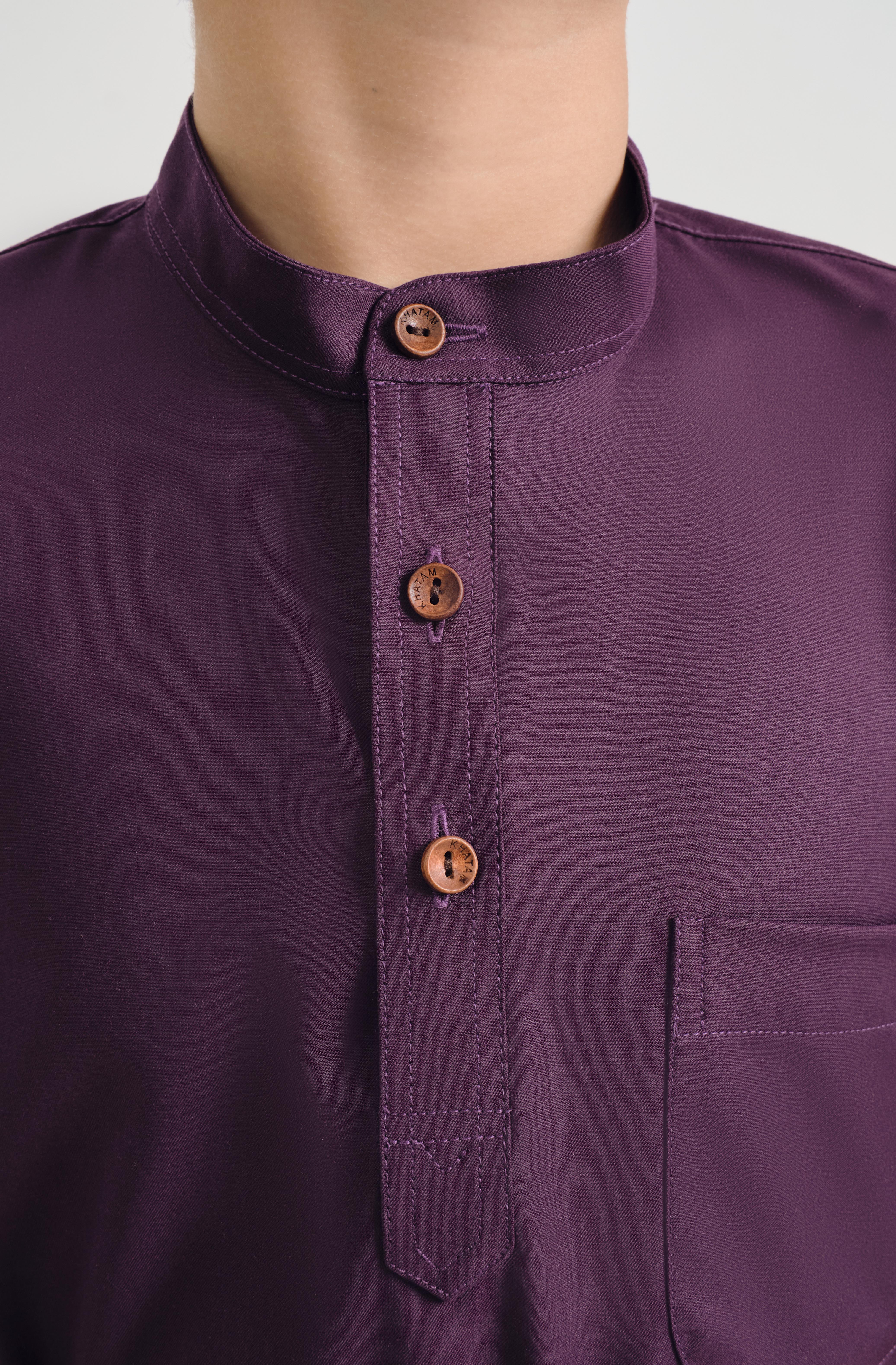 Patawali Boys Baju Melayu Cekak Musang - Dark Purple