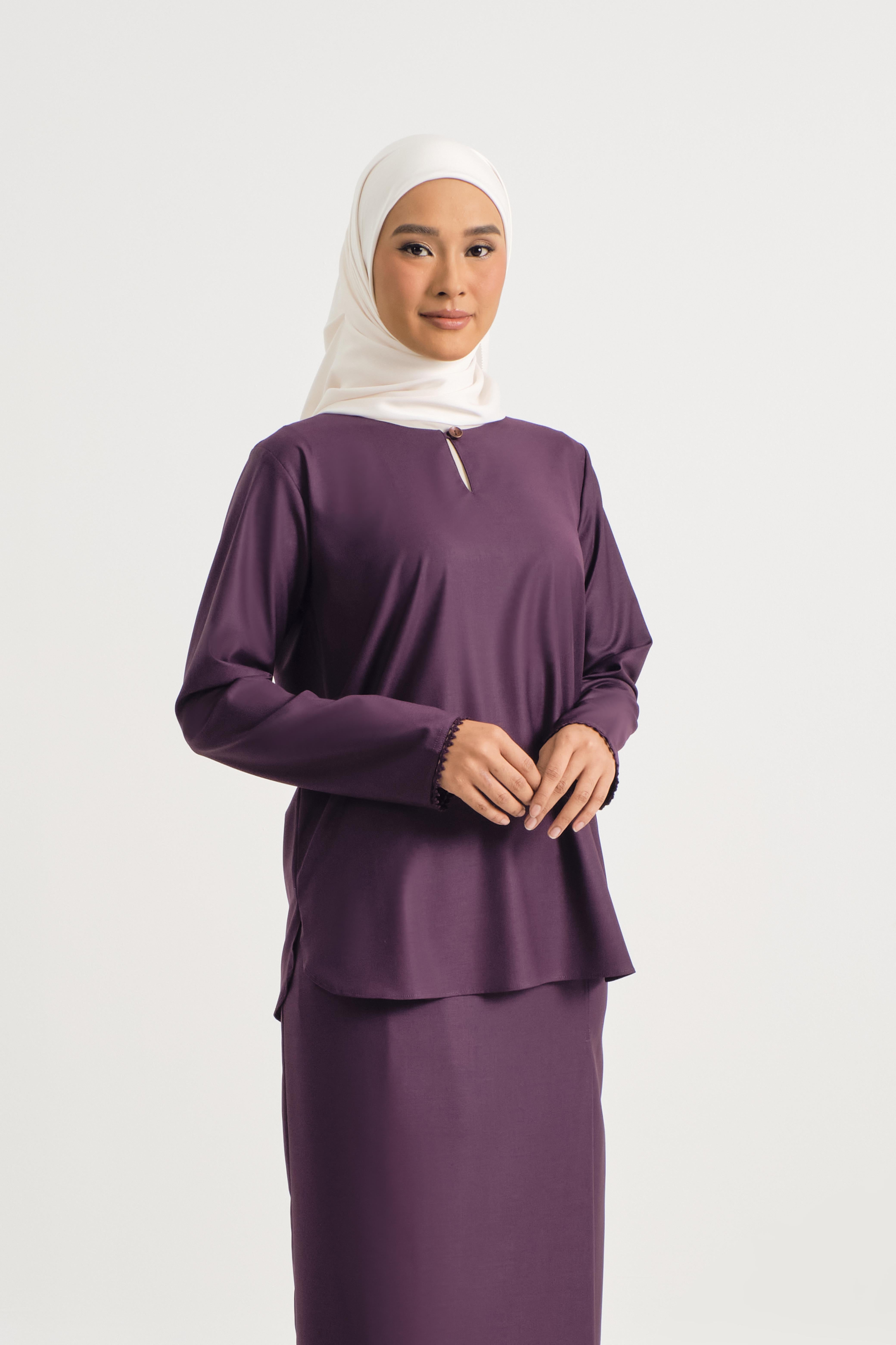 Patawali Baju Kurung - Dark Purple