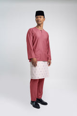 Patawali Modern Fit Baju Melayu Teluk Belanga - Dark Rose