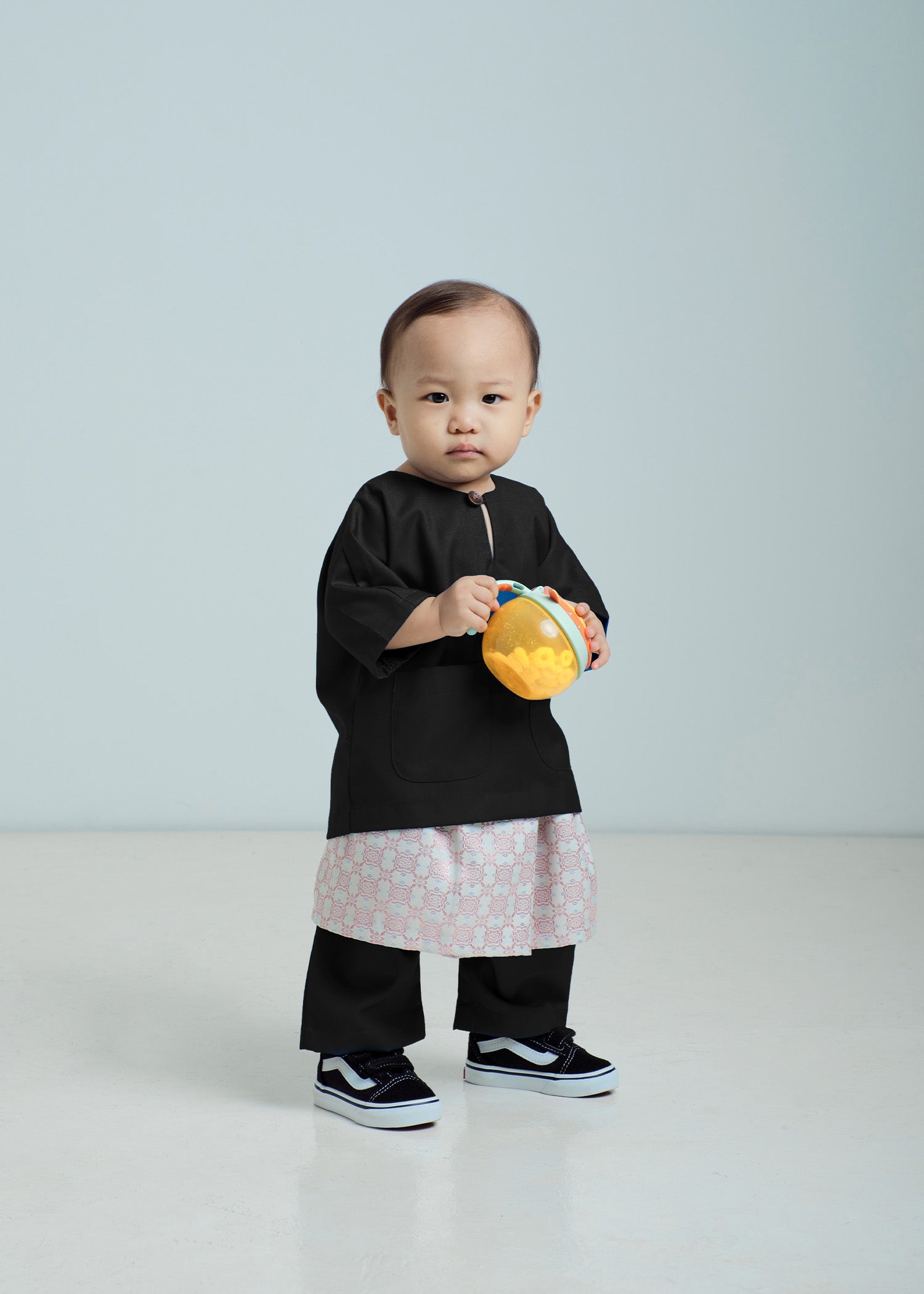 Patawali Baby Boys Baju Melayu Teluk Belanga - Deep Black