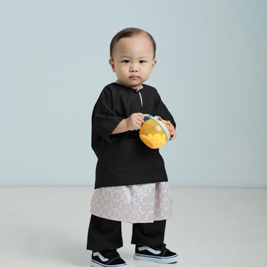 Patawali Baby Boys Baju Melayu Teluk Belanga - Deep Black