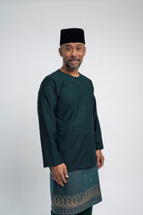 Patawali Modern Fit Baju Melayu Teluk Belanga - Deep Green