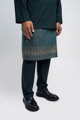 Patawali Modern Fit Baju Melayu Teluk Belanga - Deep Green