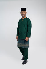 Patawali Modern Fit Baju Melayu Teluk Belanga - Deep Green