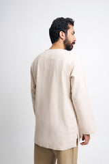 Detak Modern Fit Long Sleeves Top - Beige