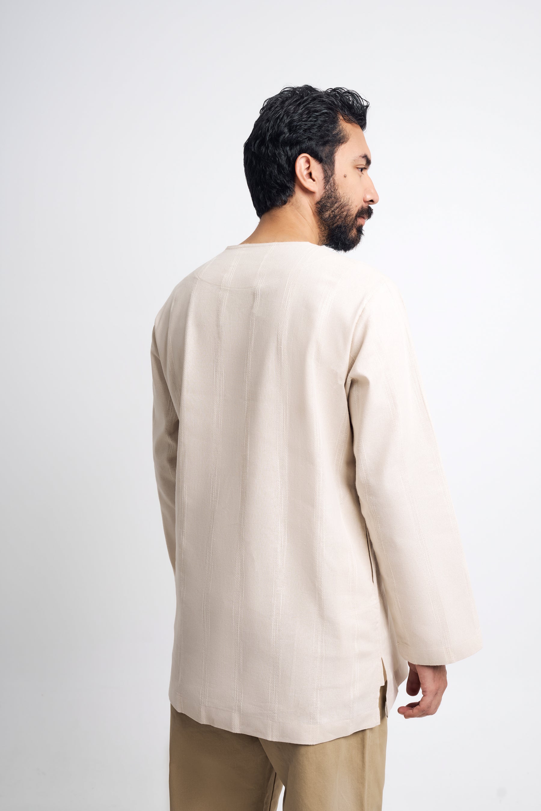 Detak Modern Fit Long Sleeves Top - Beige