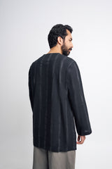 Detak Modern Fit Long Sleeves Top -  Black