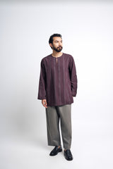 Detak Modern Fit Long Sleeves Top -  Burgundy
