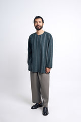 Detak Modern Fit Long Sleeves Top -  Dark Green