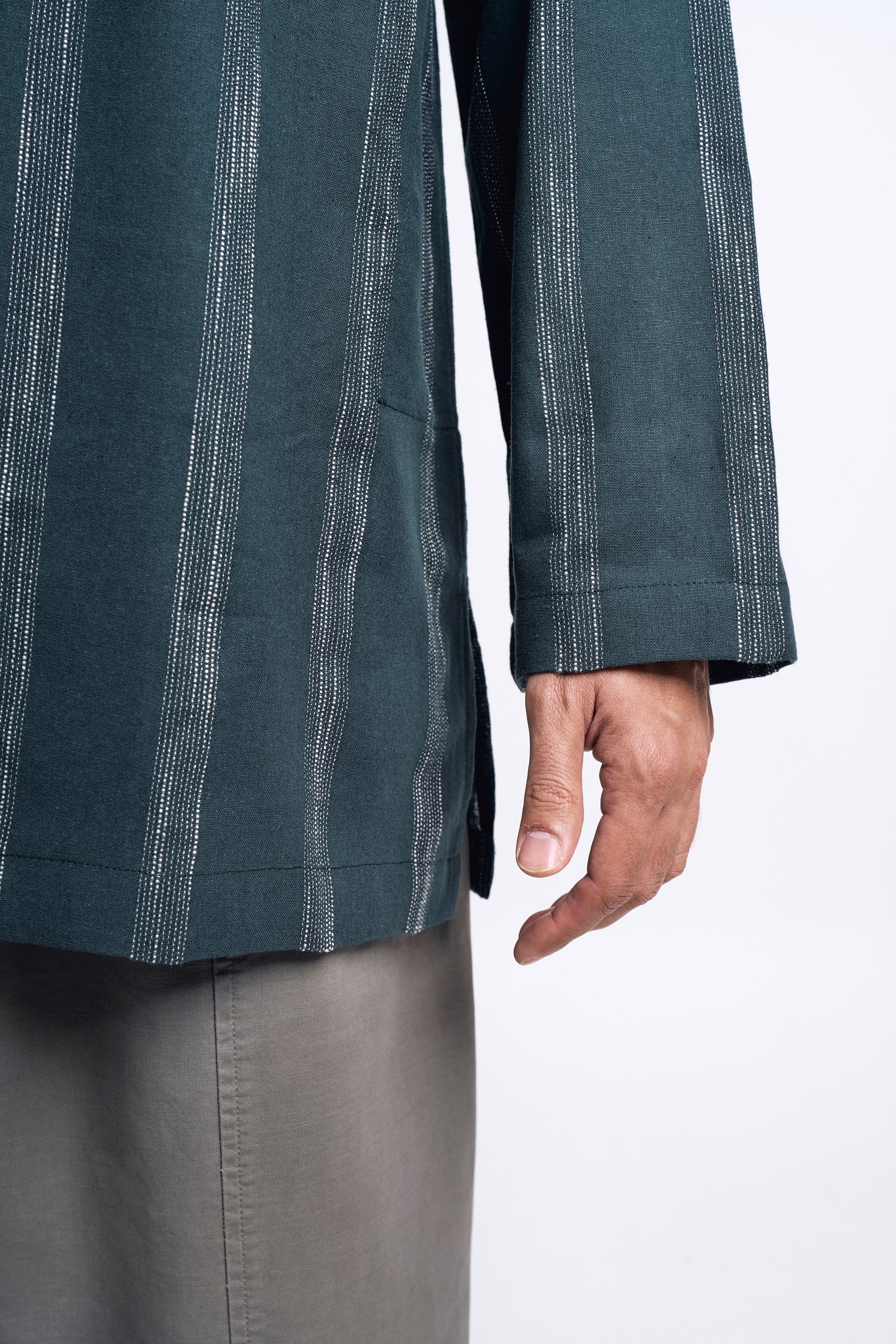 Detak Modern Fit Long Sleeves Top -  Dark Green