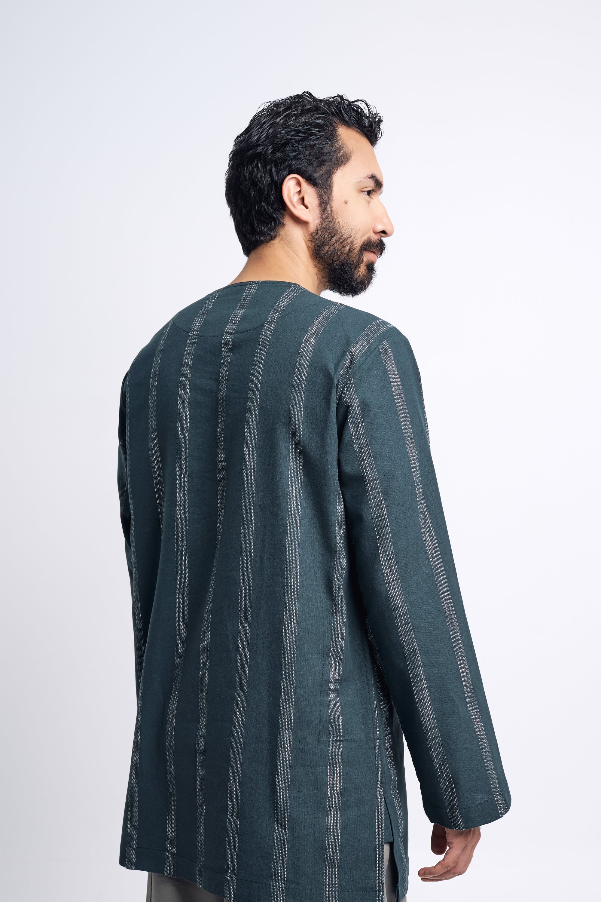 Detak Modern Fit Long Sleeves Top -  Dark Green