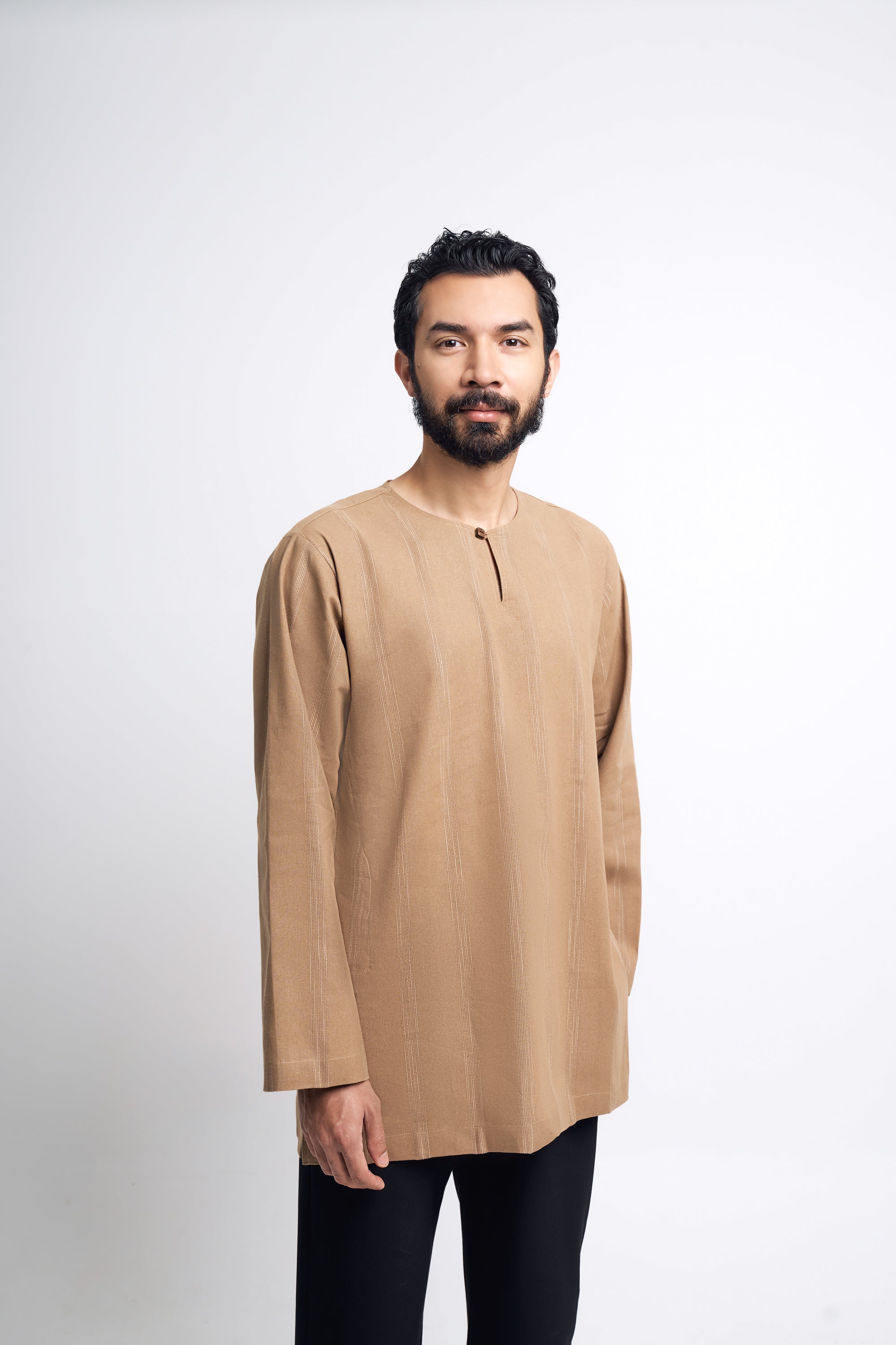 Detak Modern Fit Long Sleeves Top -  Khaki