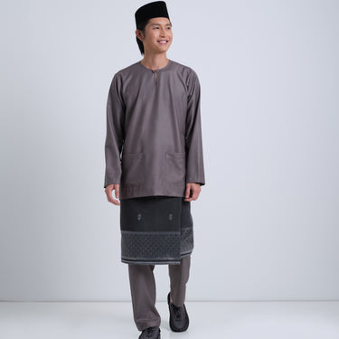 Patawali Modern Fit Baju Melayu Teluk Belanga - Dim Grey