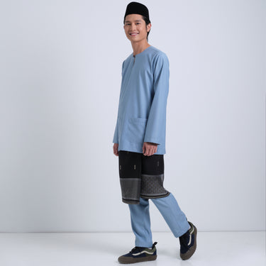 Patawali Modern Fit Baju Melayu Teluk Belanga - Dusty Blue