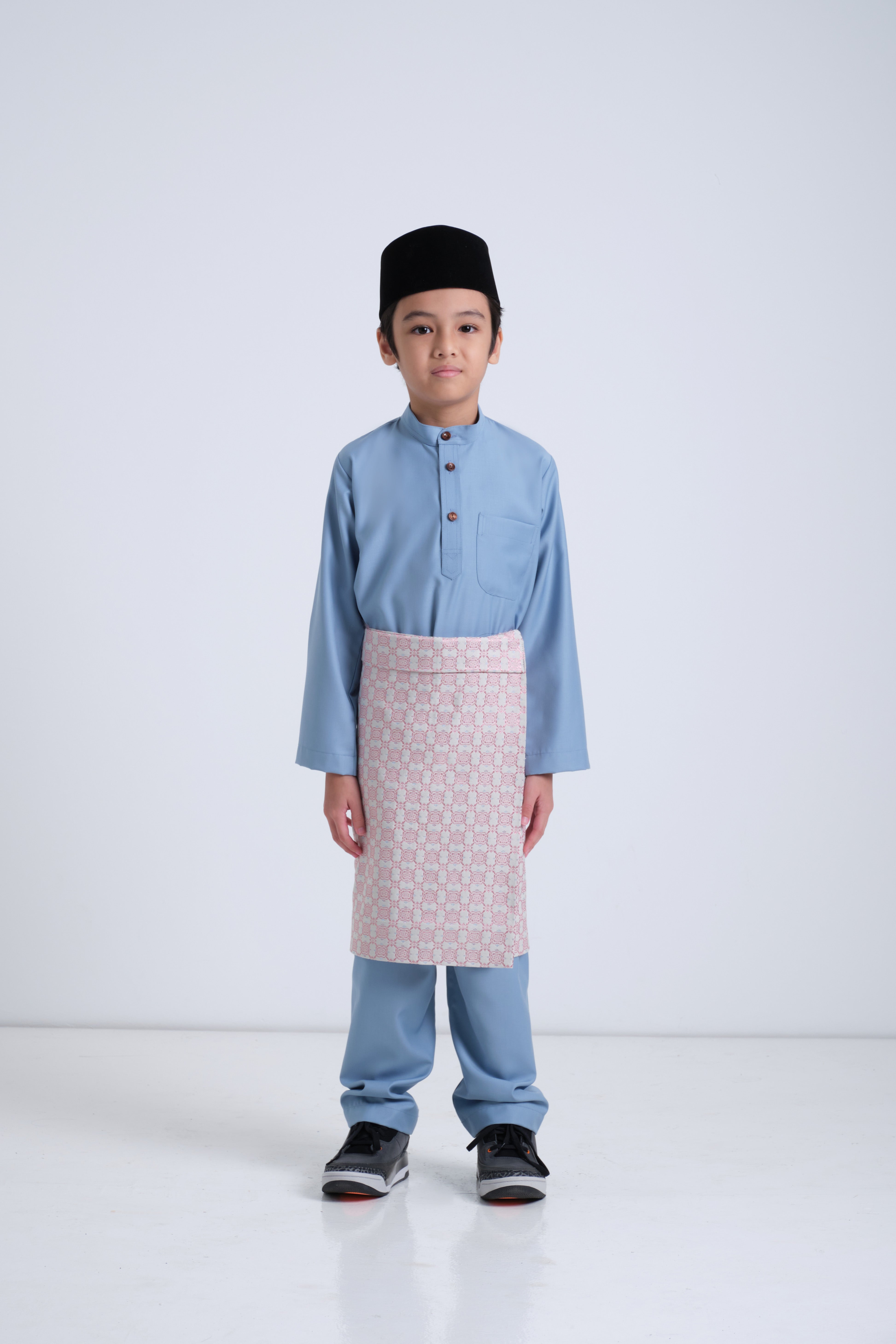 Patawali Boys Baju Melayu Cekak Musang - Dusty Blue