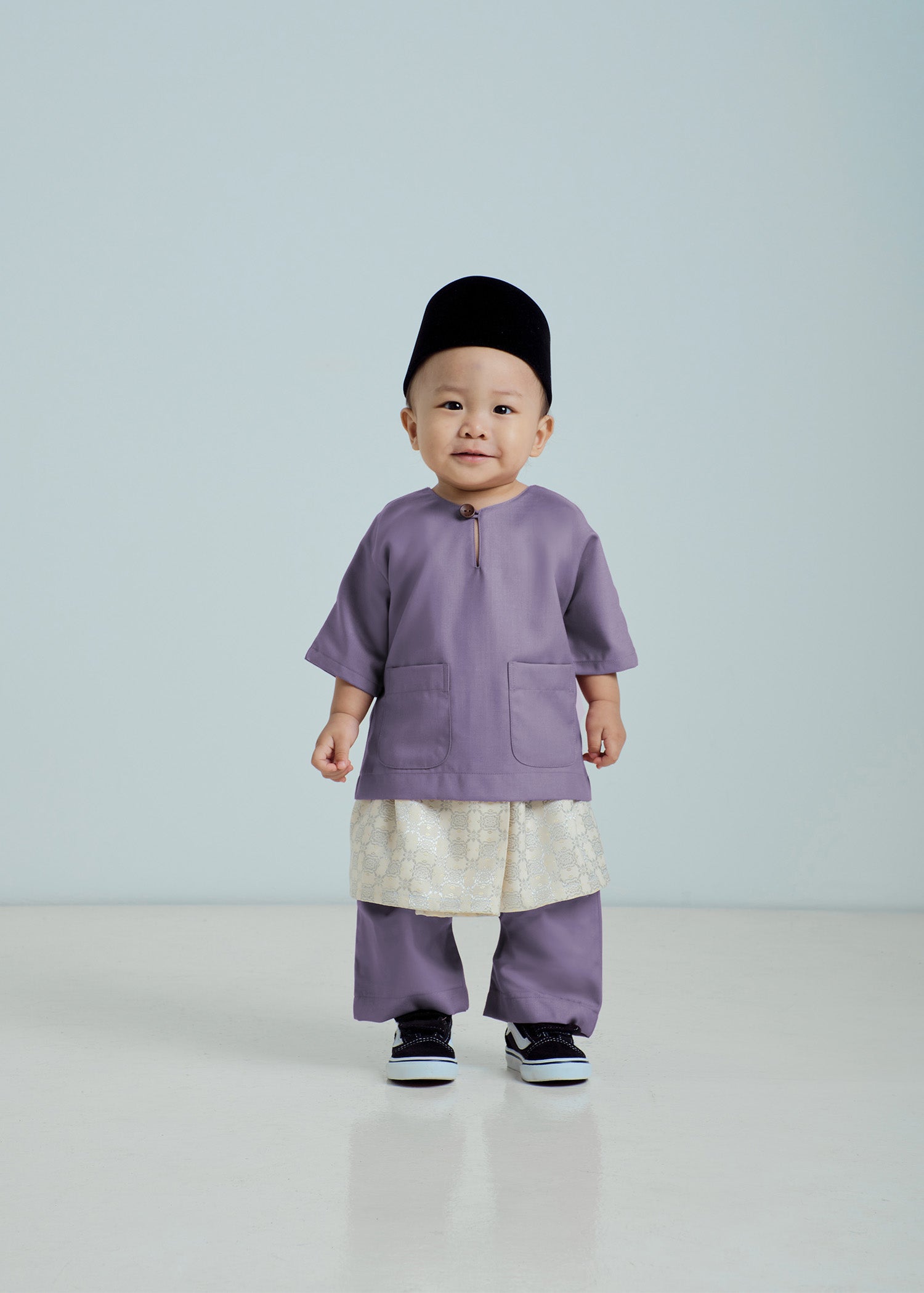 Patawali Baby Boys Baju Melayu Teluk Belanga - Dusty Lilac