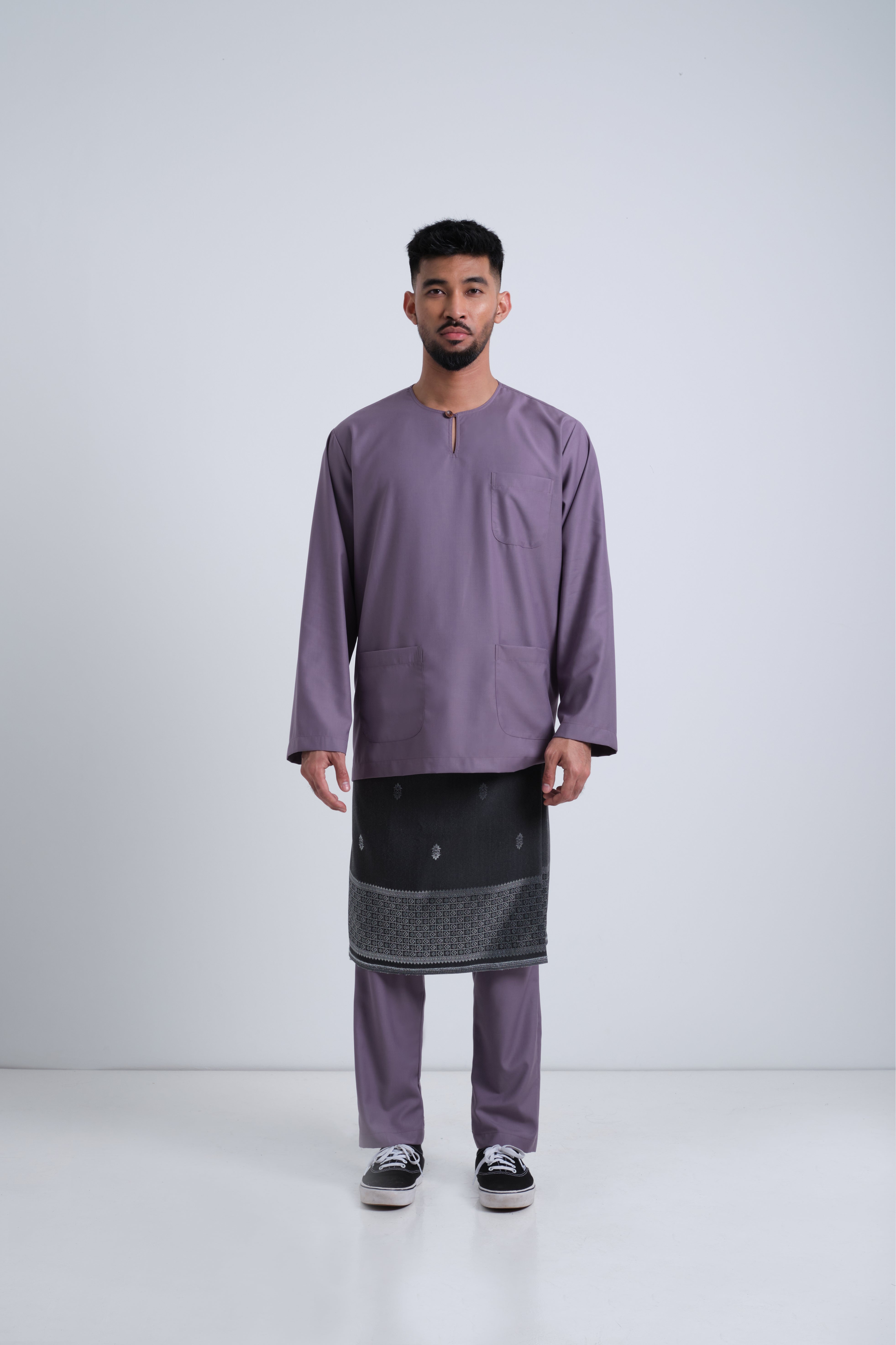 Patawali Classic Fit Baju Melayu Teluk Belanga - Dusty Lilac