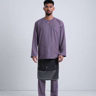 Patawali Classic Fit Baju Melayu Teluk Belanga - Dusty Lilac