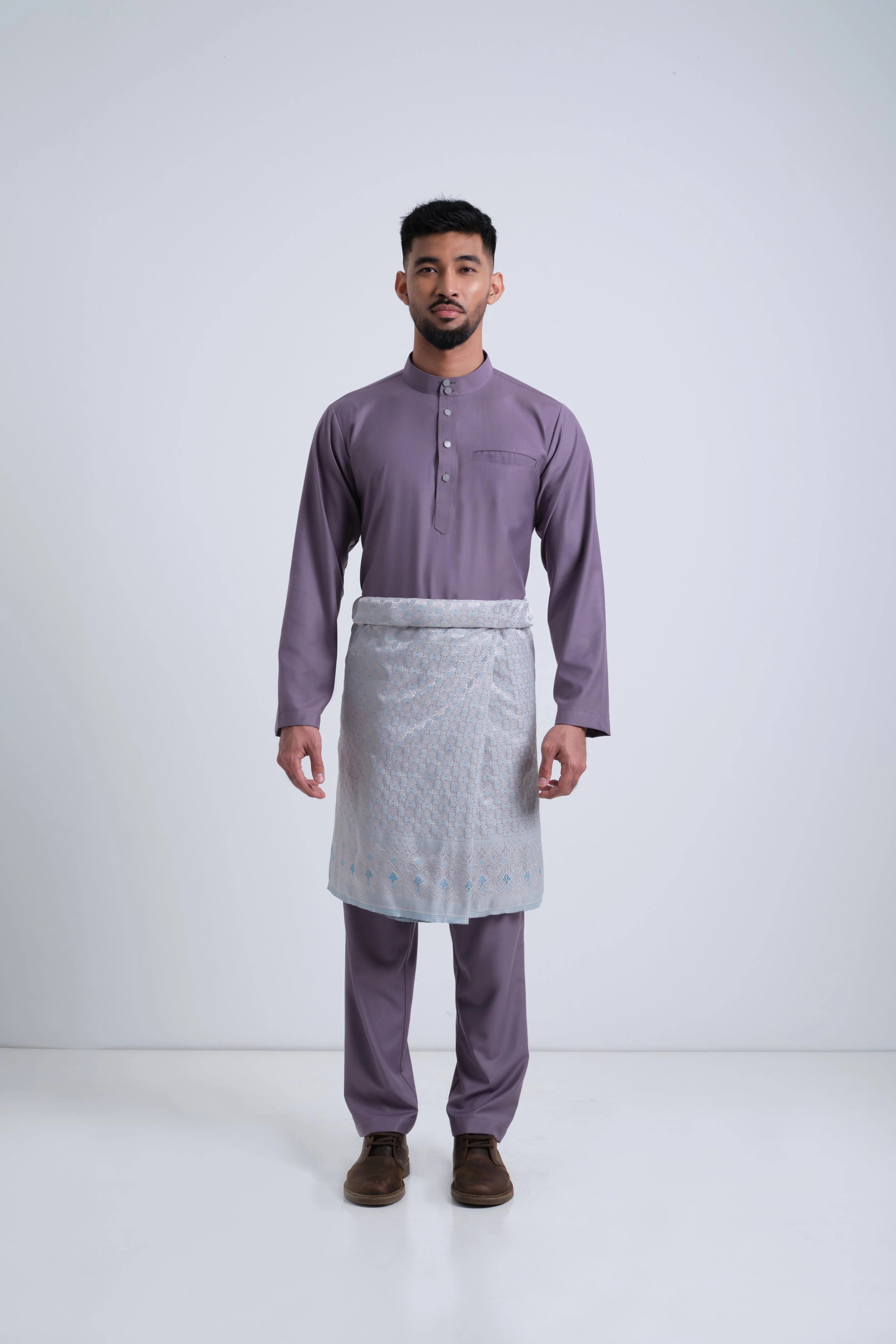 Patawali Baju Melayu Cekak Musang - Dusty Lilac