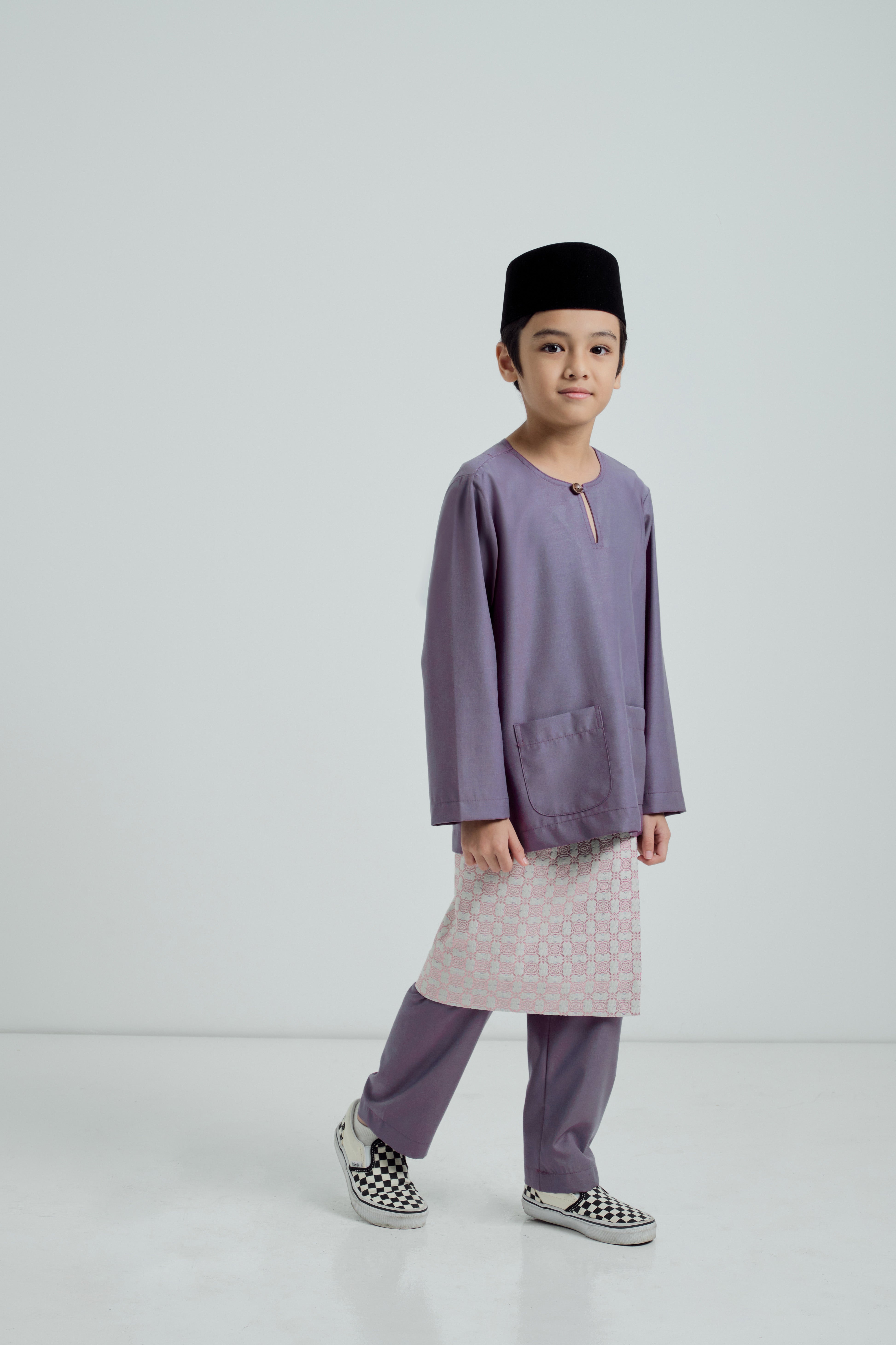 Patawali Boys Baju Melayu Teluk Belanga - Dusty Lilac