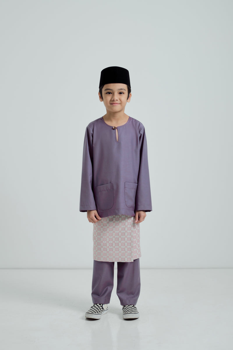 Patawali Boys Baju Melayu Teluk Belanga - Dusty Lilac – KHATAM