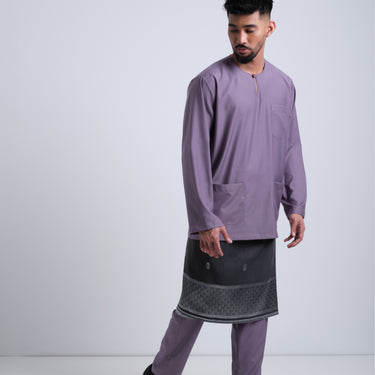 Patawali Classic Fit Baju Melayu Teluk Belanga - Dusty Lilac