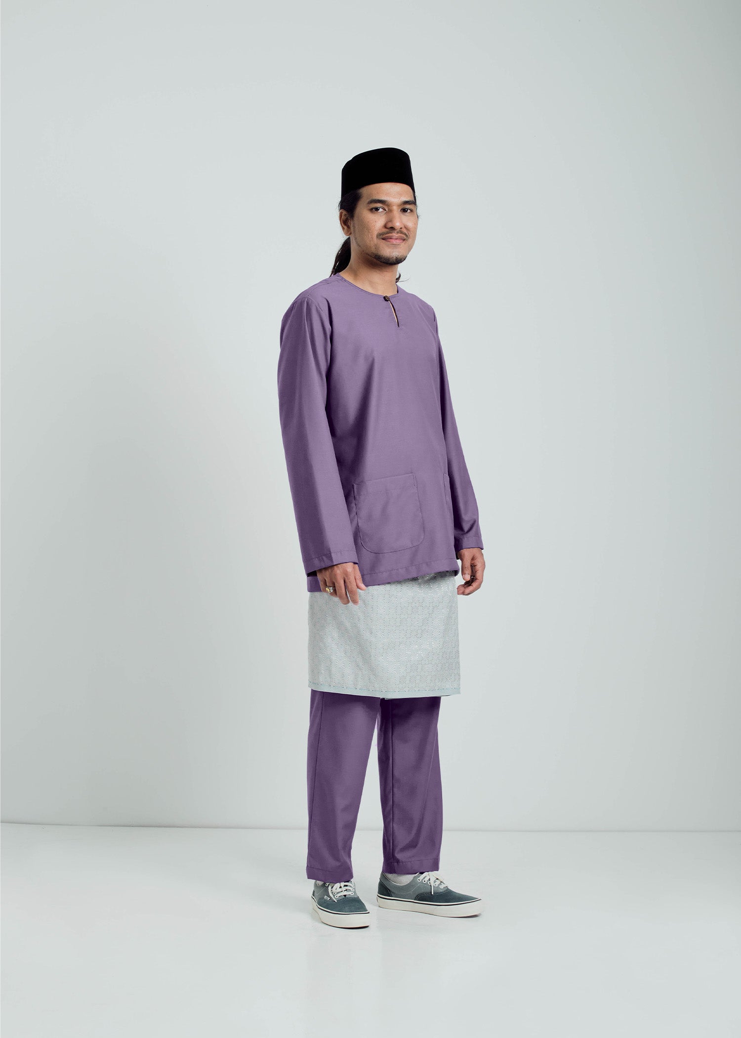 Patawali Modern Fit Baju Melayu Teluk Belanga - Dusty Lilac