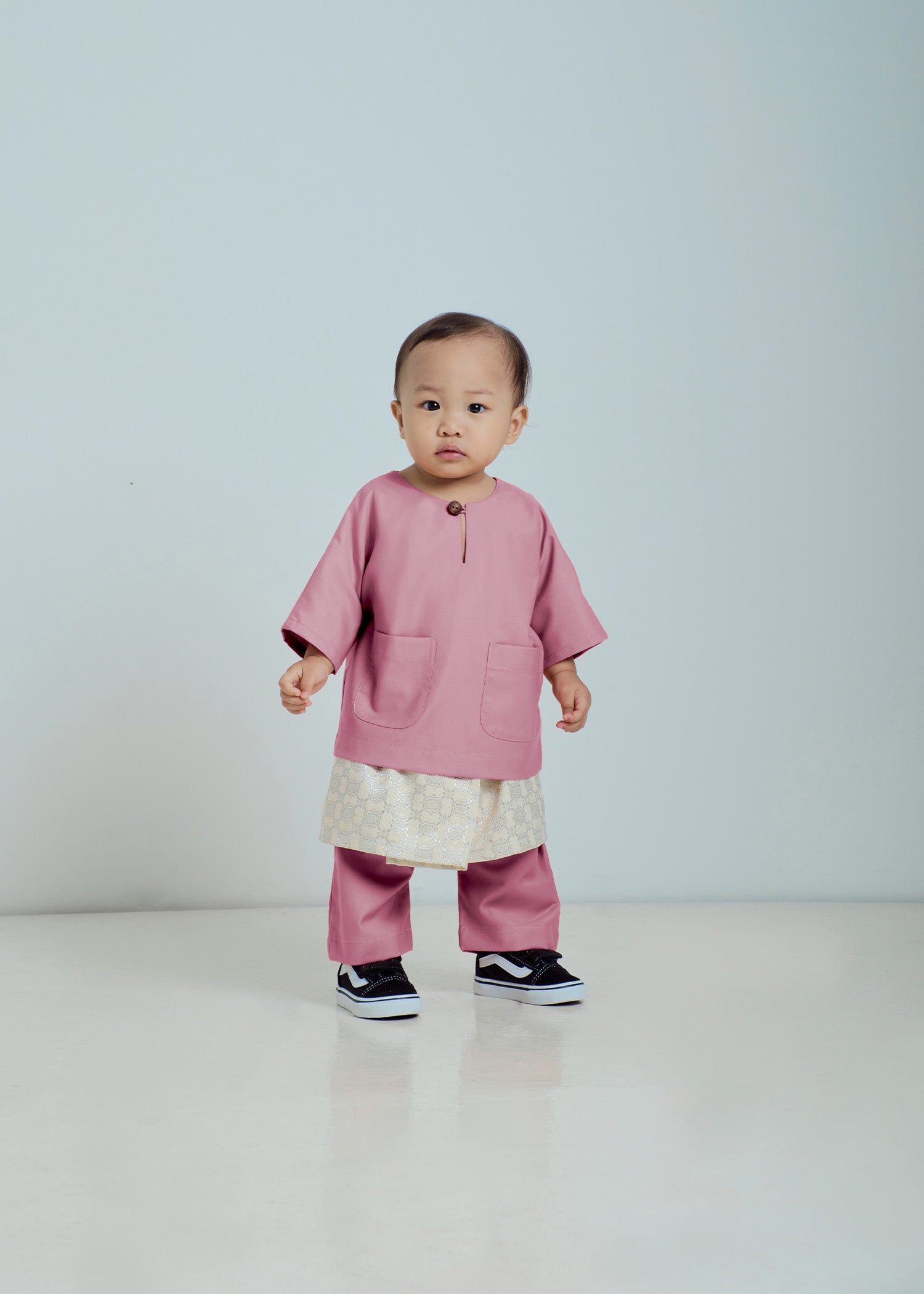 Patawali Baby Boys Baju Melayu Teluk Belanga - Dusty Pink