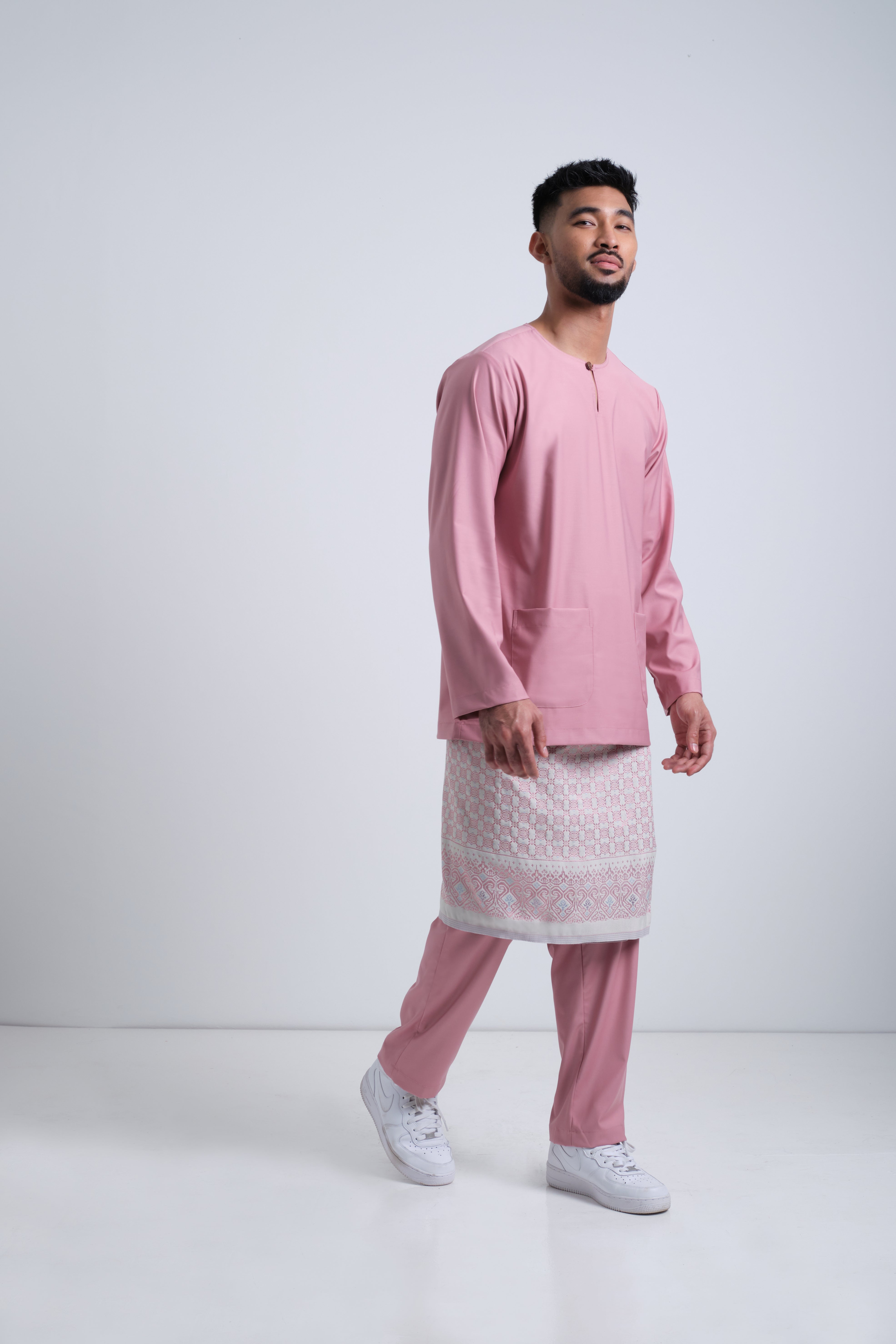 Patawali Modern Fit Baju Melayu Teluk Belanga - Dusty Pink