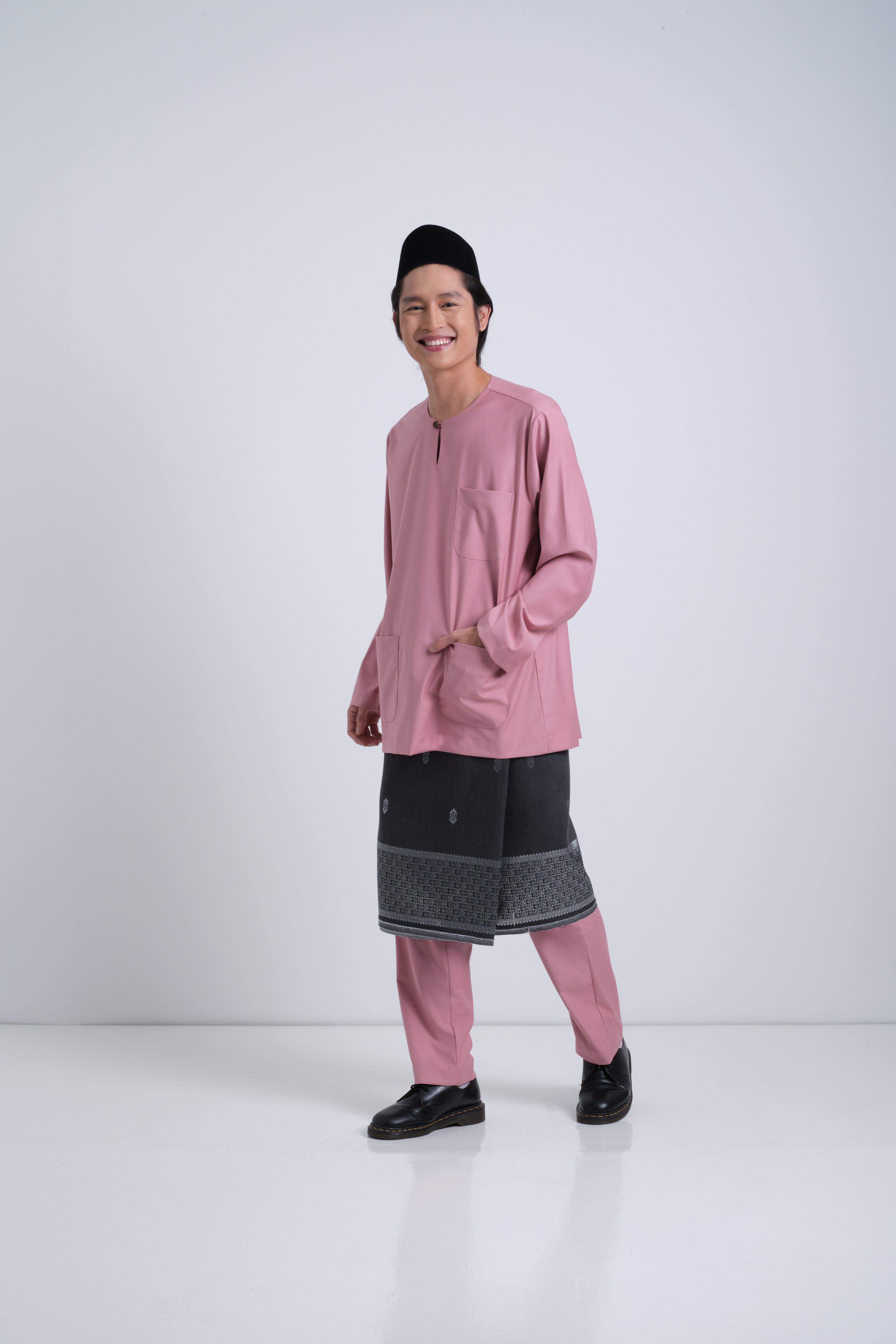 Patawali Classic Fit Baju Melayu Teluk Belanga - Dusty Pink